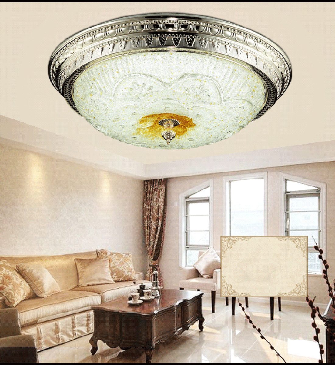 Euroton LED Deckenleuchte LED Kristalleuchten klare schöne Deckenleuchten mit Fernbedienung, LED fest integriert, Einstellbar, Sehr hochwertig und Schick