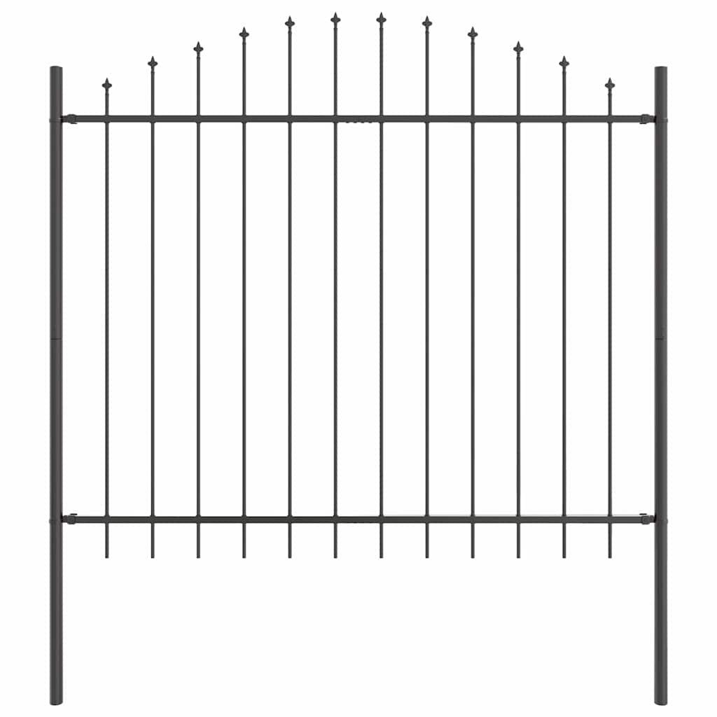 vidaXL Gartenzaun Gartenzaun WOERDEN 170 x 165 cm Pulverbeschichteter Stahl Grau, (1-St)