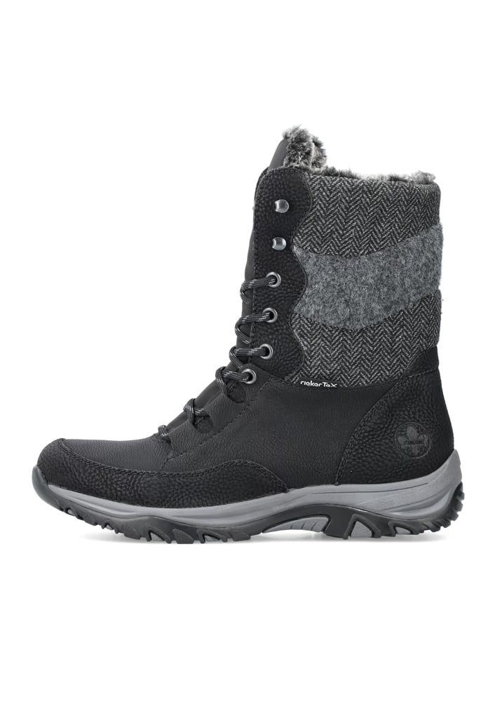 Rieker M9643-01 (Schnürstiefel mit Innenfutter) schwarz Damen Winterstiefel günstig online kaufen