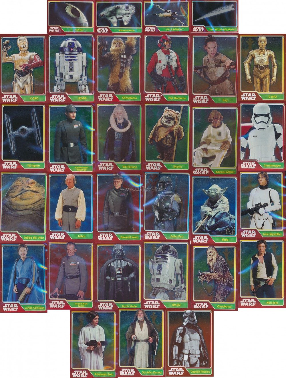 Star Wars Sammelkarte Star Wars Journey to Star Wars ALLE 31 Spiegelfolienkarten Deutsch