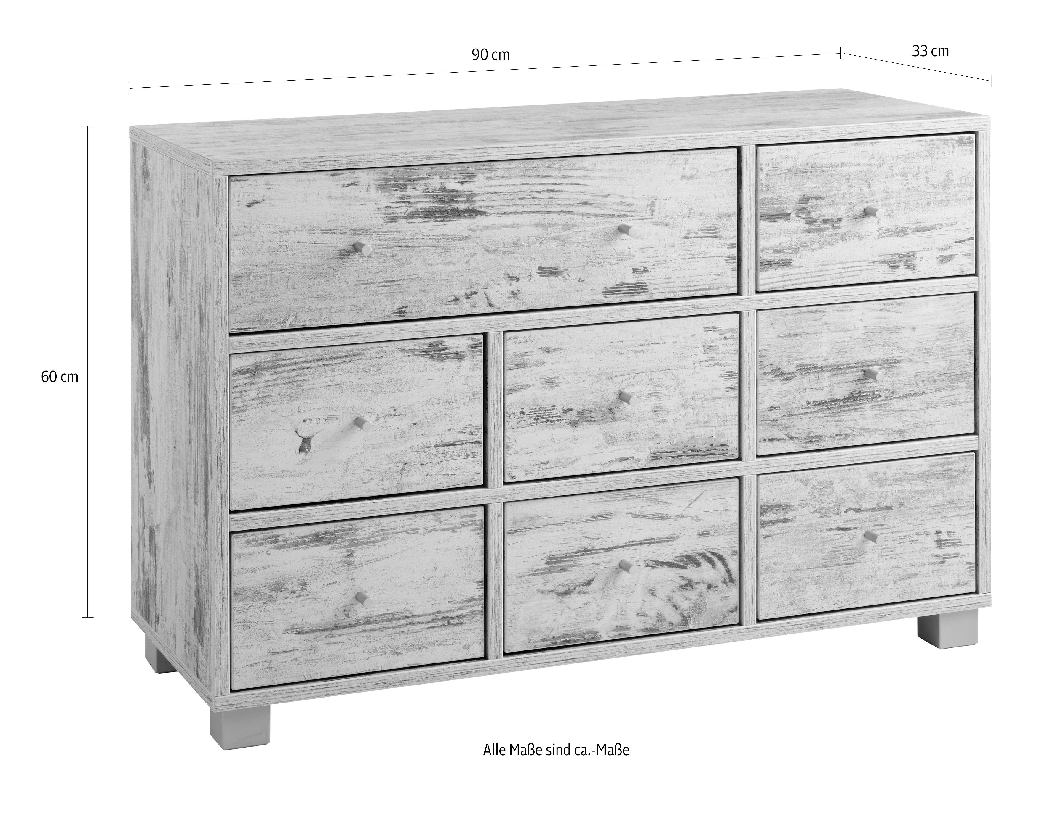 Sideboard ANDRIA in weißer Holzoptik