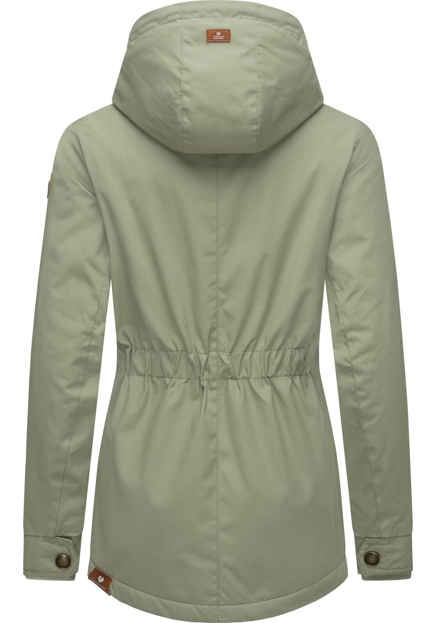 Ragwear Winterjacke Monade Damen Winterparka mit Kapuze und m. Fleece gefüttert