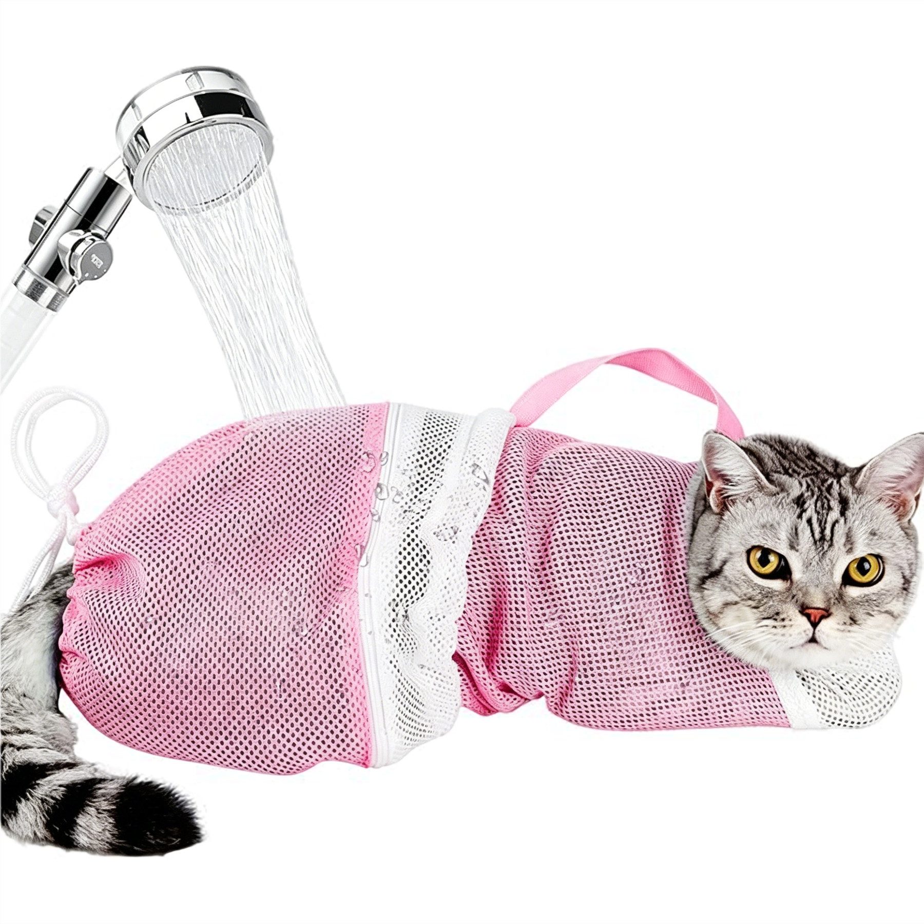 Mutig Tiertransporttasche Katzenpflegesack aus atmungsaktivem Netzstoff, kratzfest, verstellbar bis 7 kg, weicher Polyester zum Nageltrimmen, Baden, Medikamente Und Injektionen
