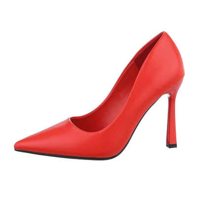 Ital-Design Damen Abendschuhe Elegant Туфлі на високих підборах Pfennig-/Stilettoabsatz High Heel Pumps in Rot