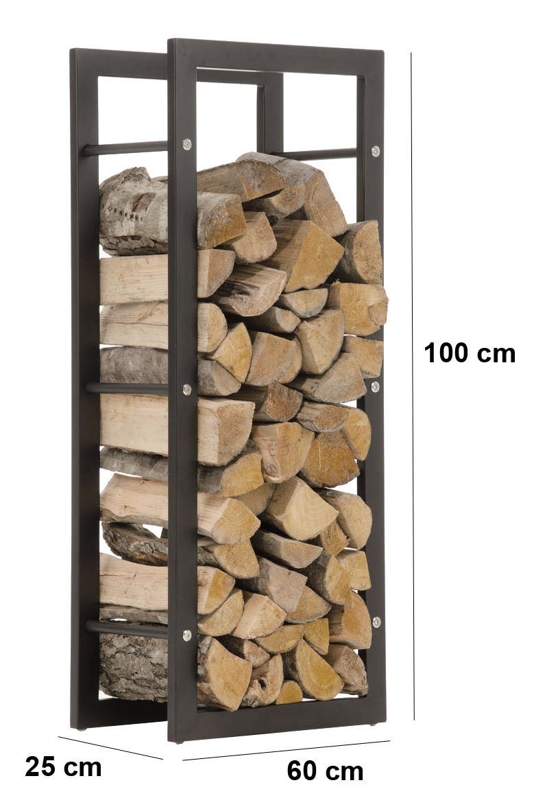 CLP Kaminholzregal Keri schwarz-matt, BxTxH:60x25x100 cm, (1er), für innen