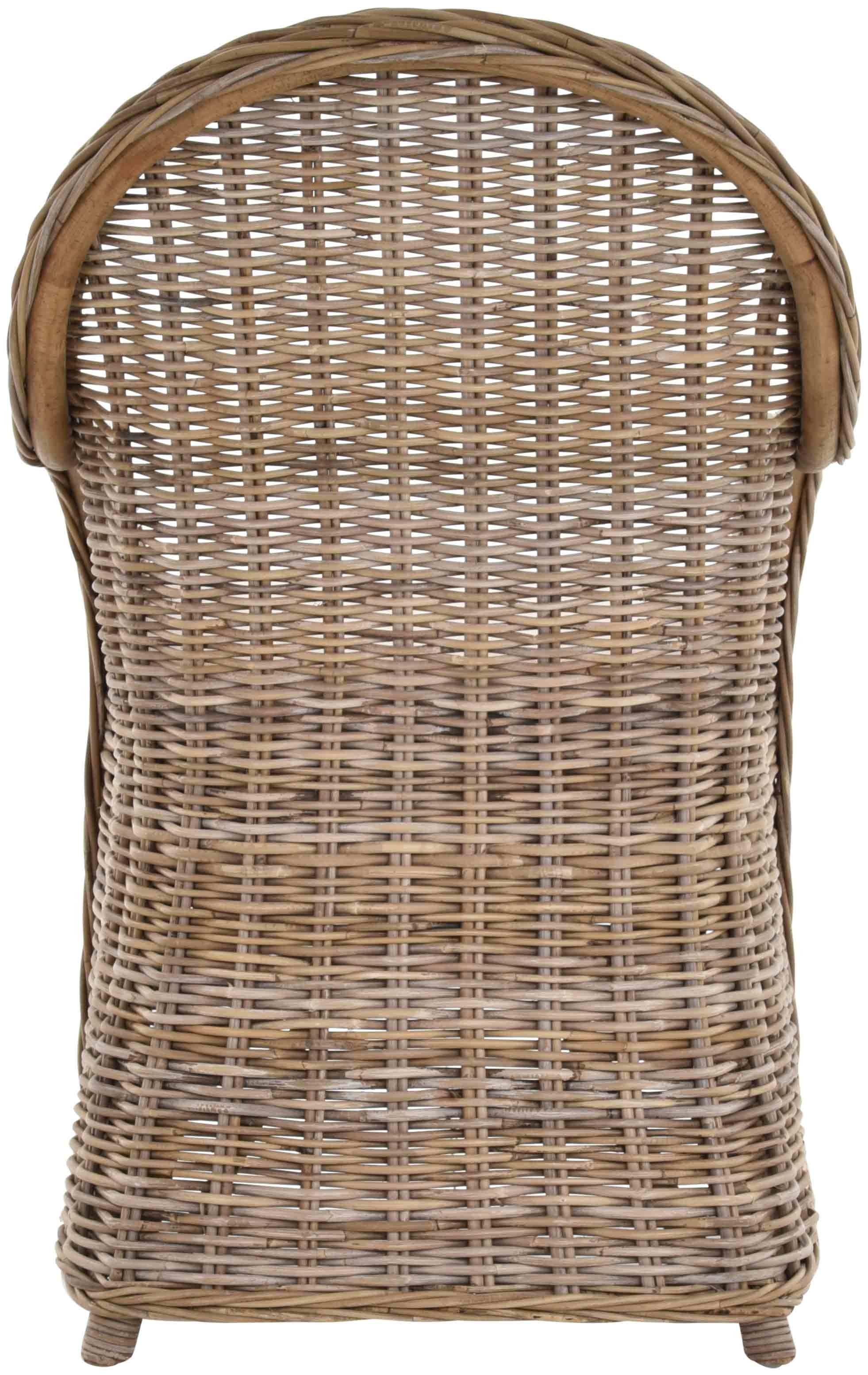 Rattansessel Natur Esszimmersessel Korbsessel Armlehne Esszimmerstuhl mit Grau Home Esszimmersessel Krines