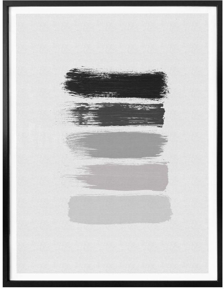 Wall-Art Poster 50 Bild, Grafik St), Grey Shades Wandposter (1 Schwarz Wandbild, Grau, Poster, of