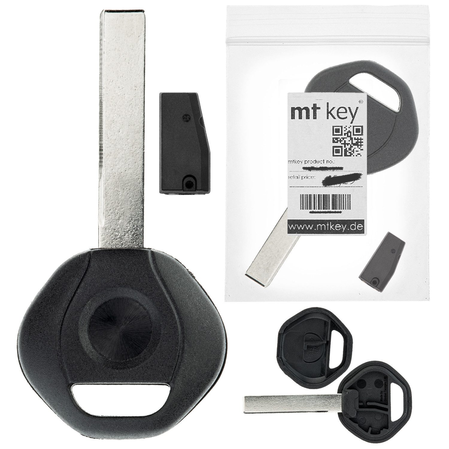 mt-key Schlüsseltasche Auto Zünd Schlüssel Rohling HU92 + ID33 Transponder (Set), für Lexus Lx / Lx470 (09-11); Lx / Lx570 (08-10)