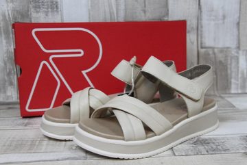 Rieker Rieker Damen Kreuzband-Sandale beige mit Klettverschluss Sandalette