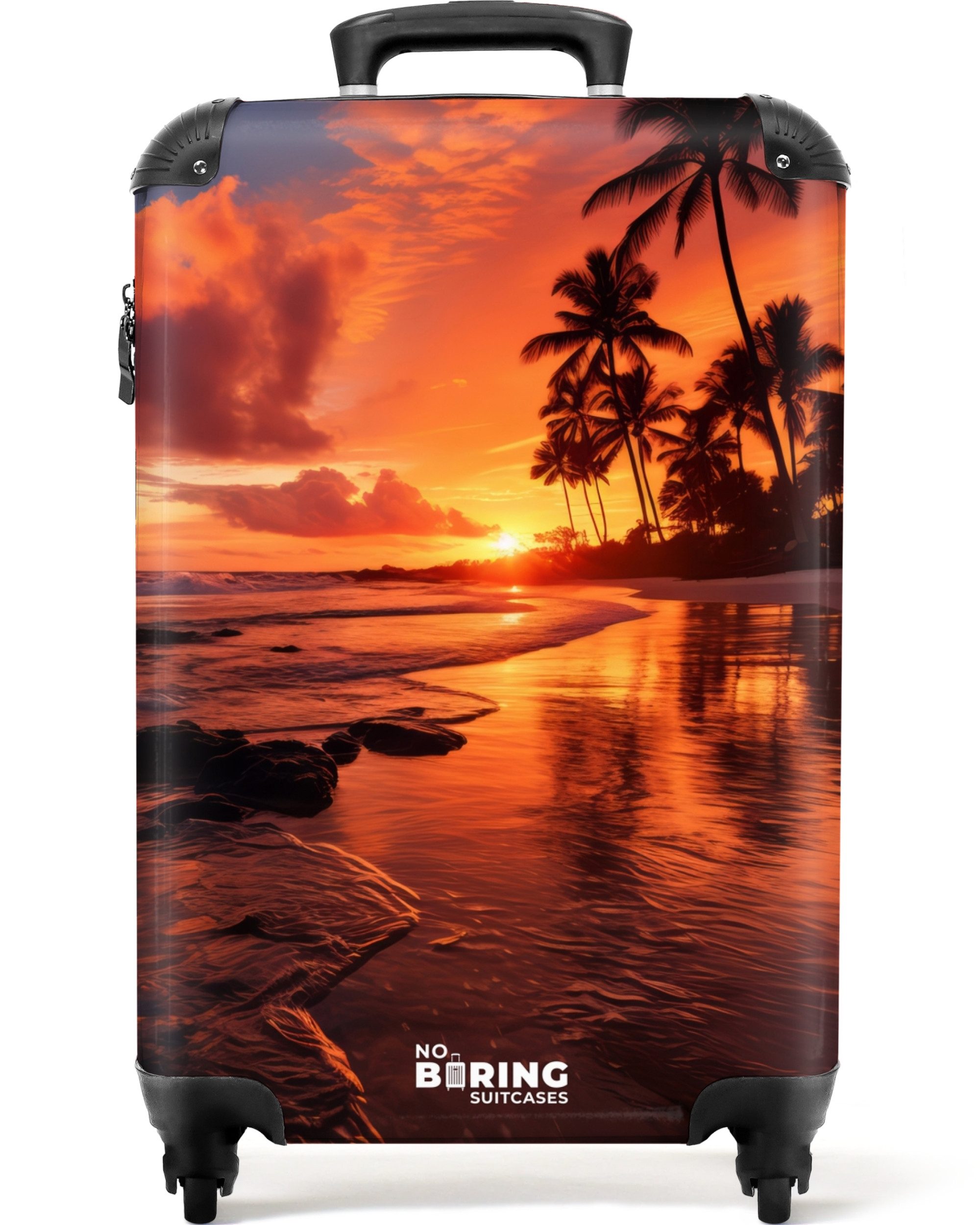 NoBoringSuitcases.com© Hartschalen-Trolley Palmen bei Sonnenuntergang 55x35 günstig online kaufen