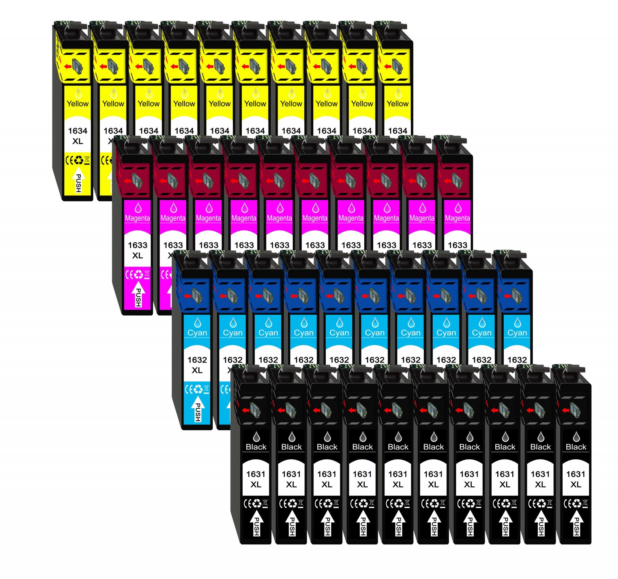 40er Pack Druckerpatronen 16 16XL kompatibel mit Epson WF-2750 Tintenpatrone