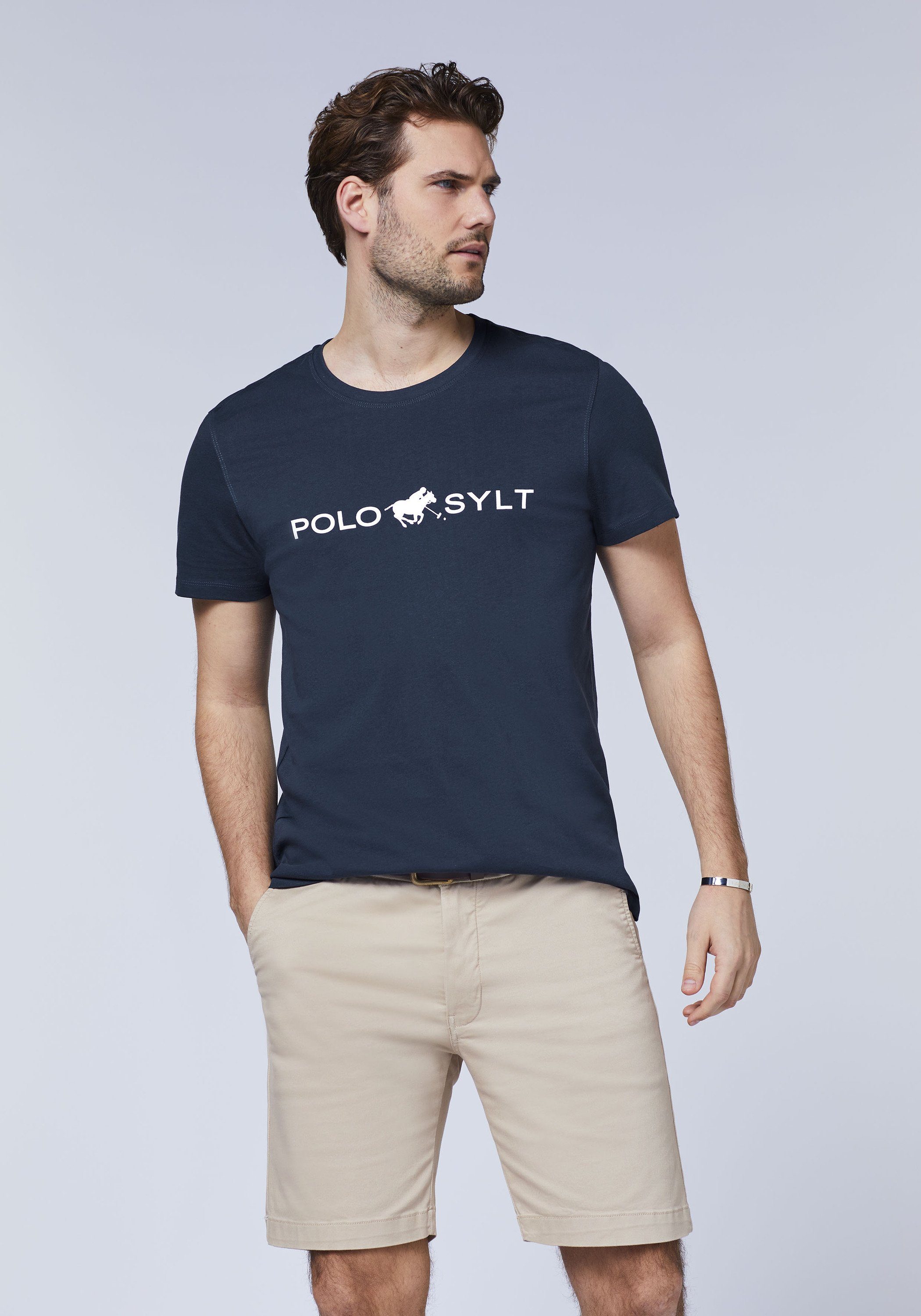 Polo Sylt Print-Shirt mit auffälligem Logo-Print
