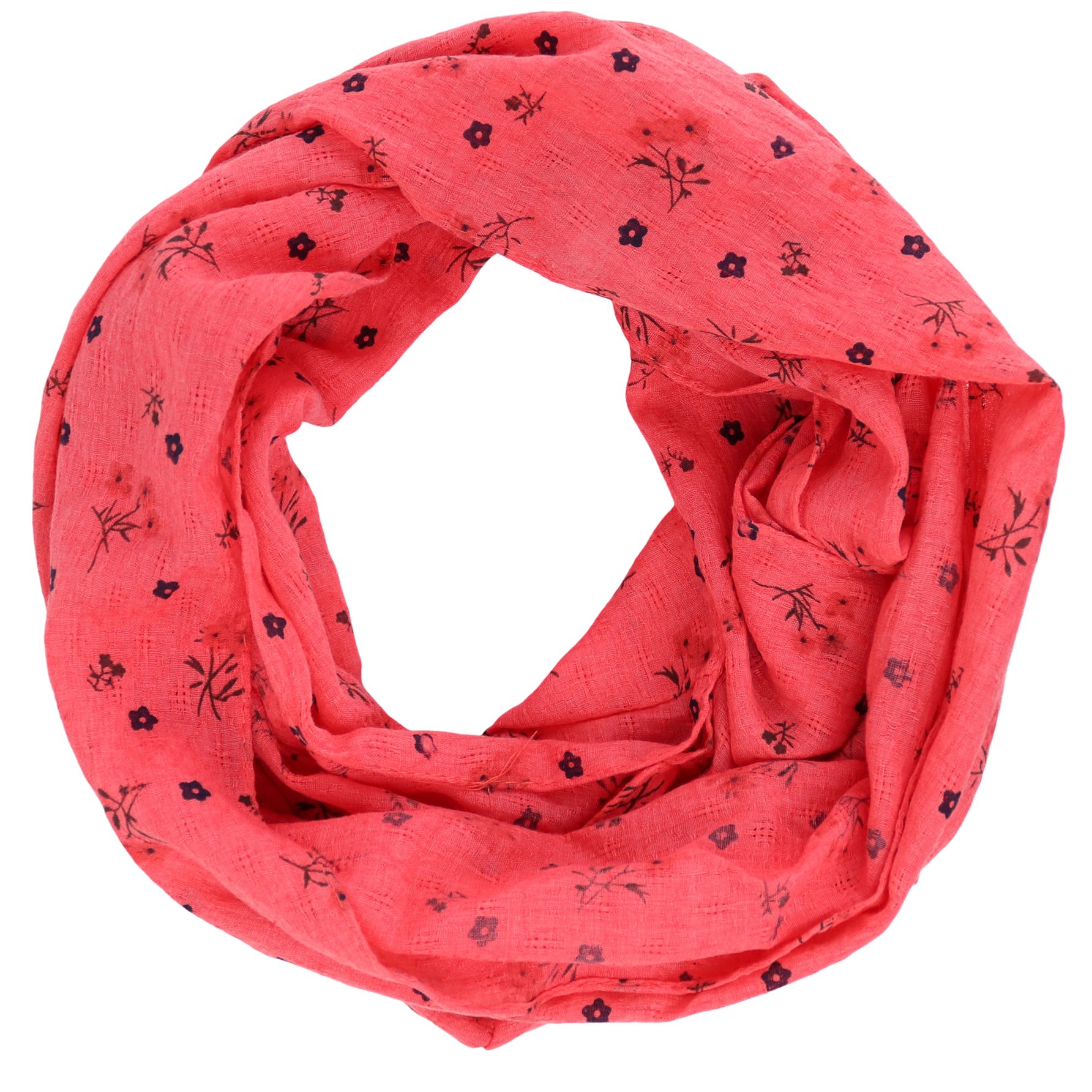Loop Damen Schal mit Blumen-Muster Weich aus 100% Baumwolle