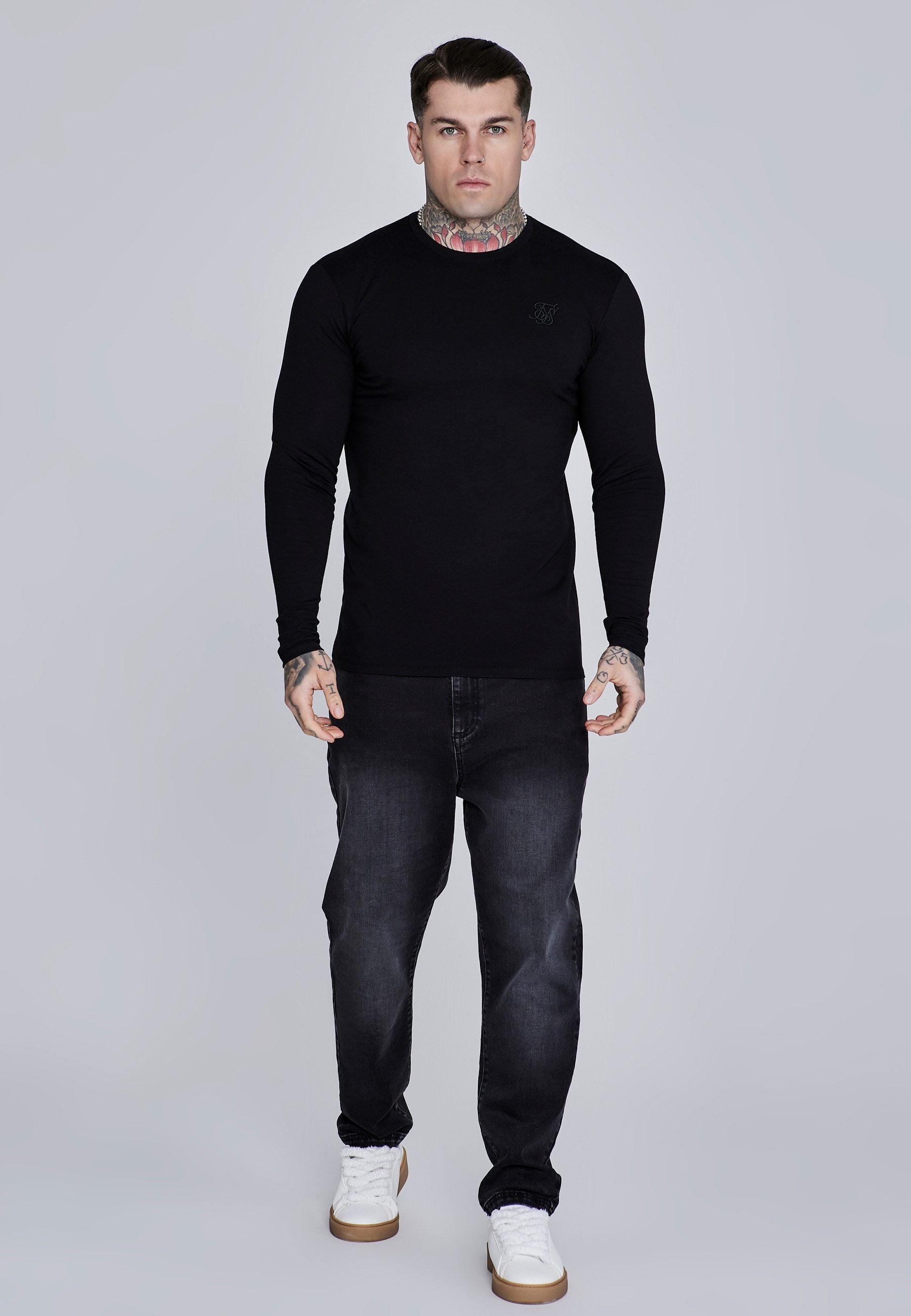 Siksilk Langarmshirt SikSilk Herren Essentials LS T-Shirt – Bild 3 von 5
