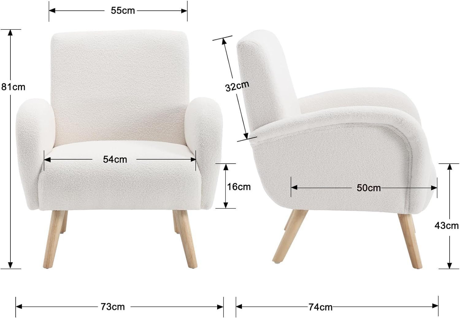 WAHSON OFFICE CHAIRS Sessel Retro Polstersessel mit Verdickte Rückenlehne u günstig online kaufen