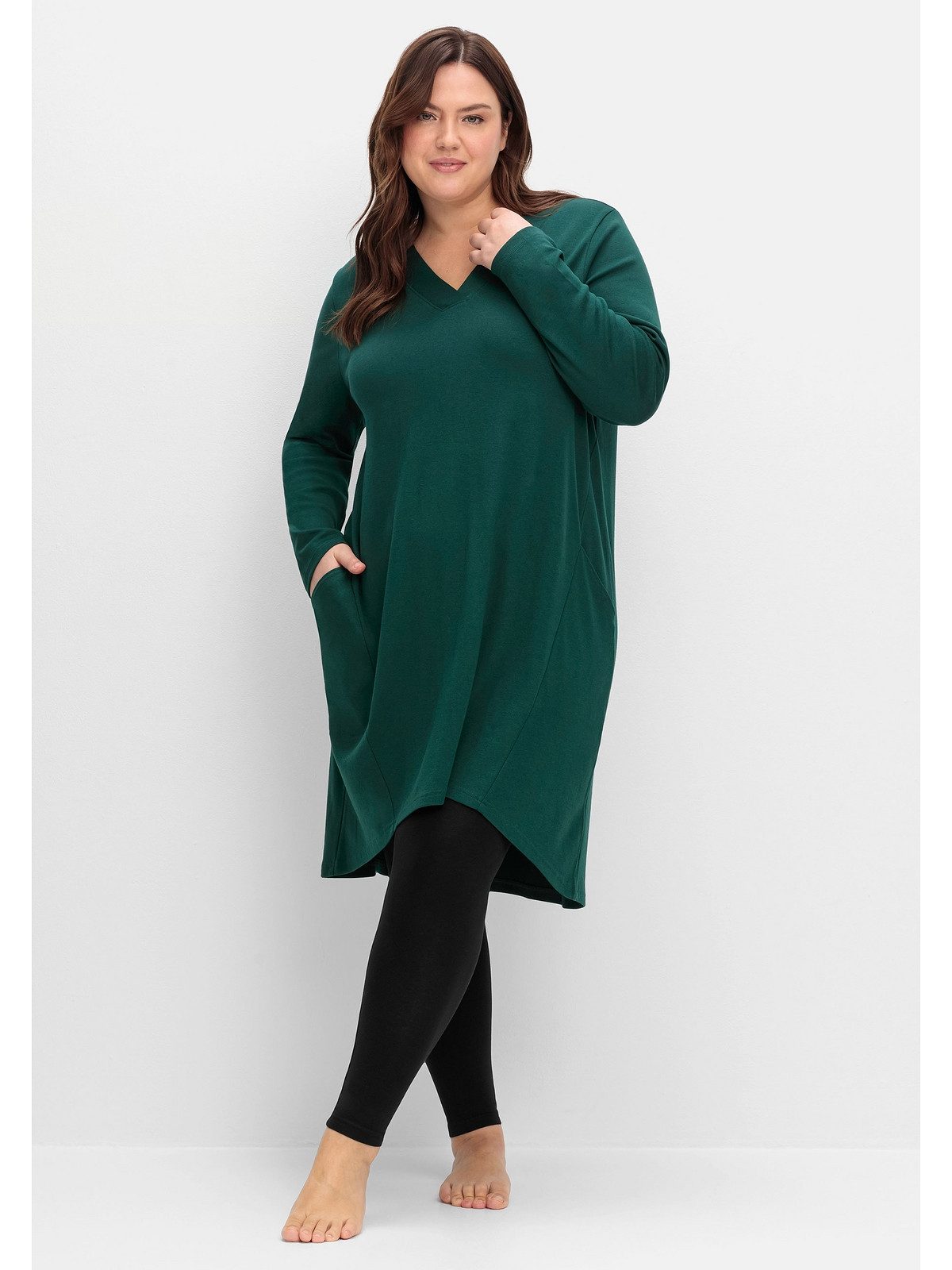 SHEEGO Sweatkleid Große Größen in A-Linie und Vokuhila-Schnitt mehr