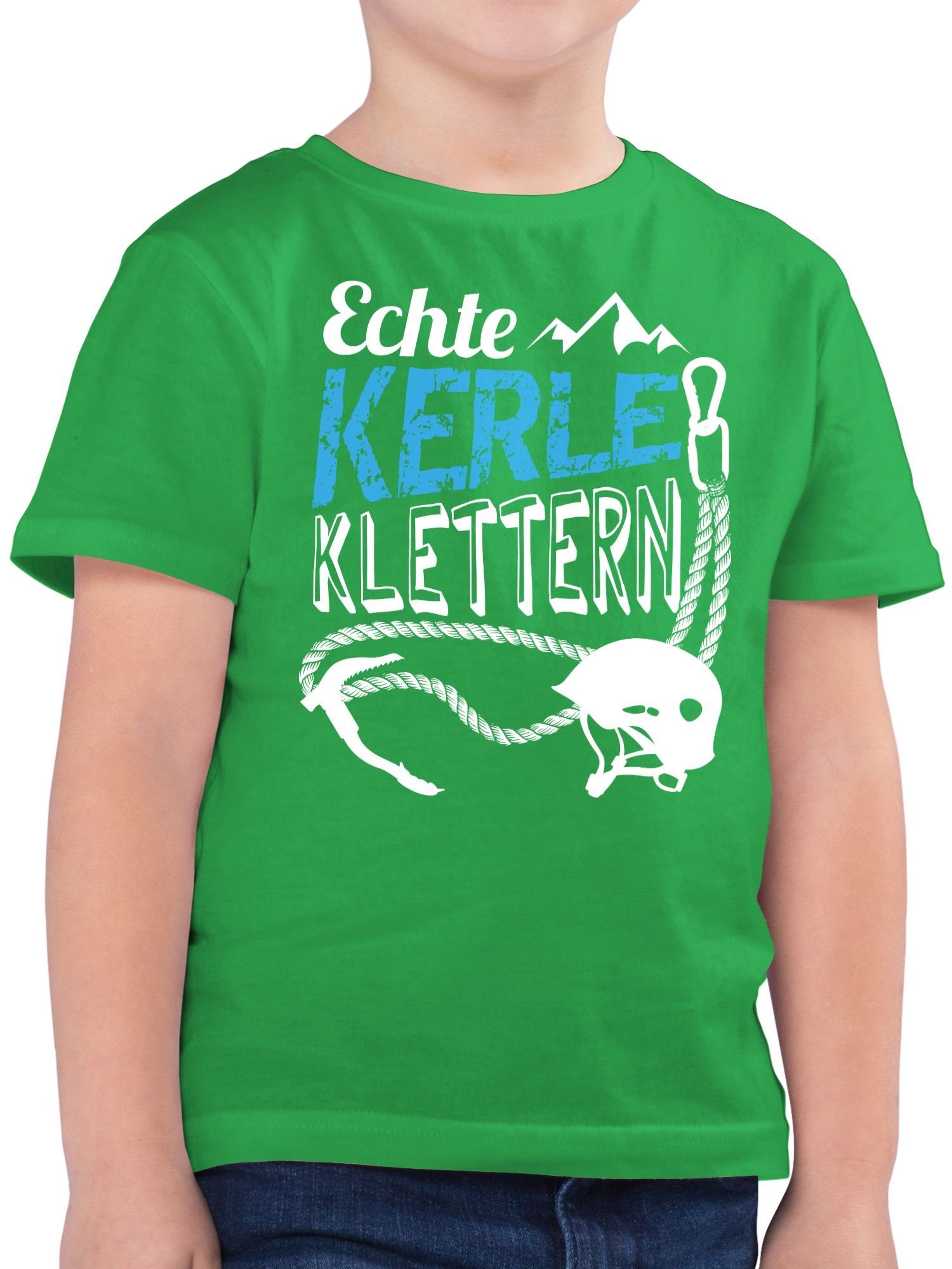 Shirtracer T-Shirt Echte Kerle klettern Kinder Sport Kleidung 2 Grün