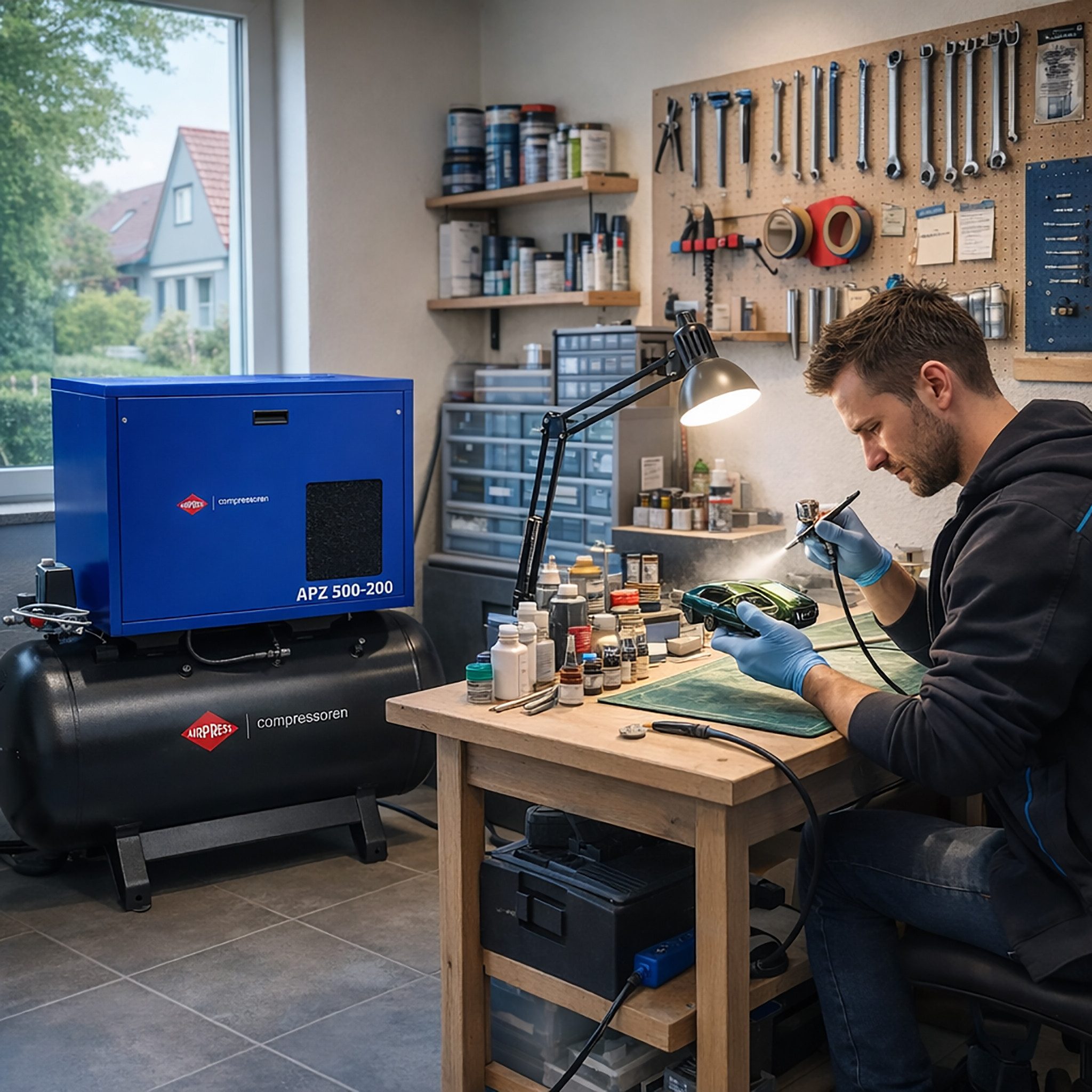 Airpress Kompressor Flüsterkompressor APZ 500-200 10 bar 200 l K18 4PS 378l/min, max. 10 bar, 200 l, sehr leise