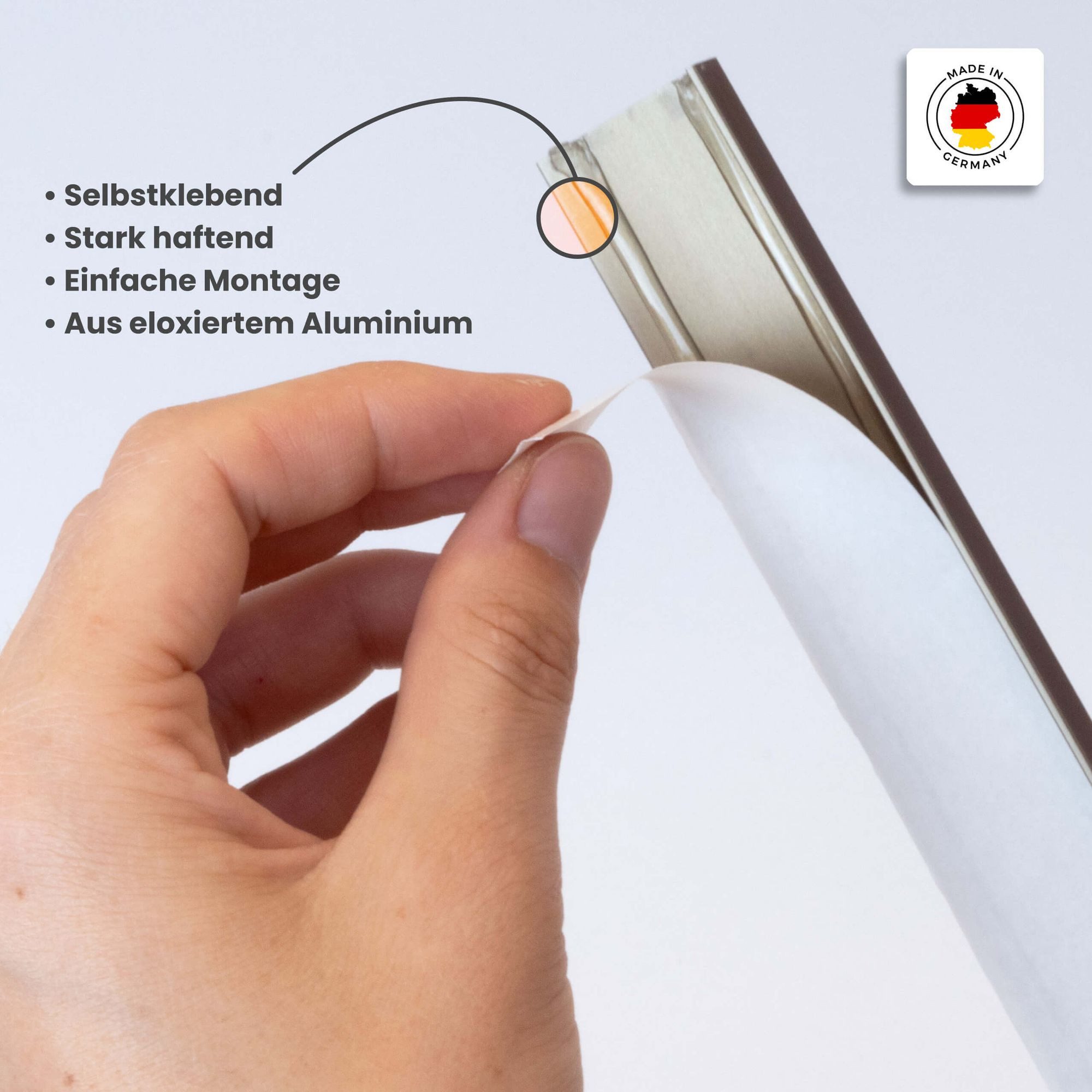 Dalsys Treppenkantenprofil Selbstklebendes Profil aus Aluminium (135 cm, 25 x 10 mm, Silber, 1-St), Bodenprofil für Treppenwinkel