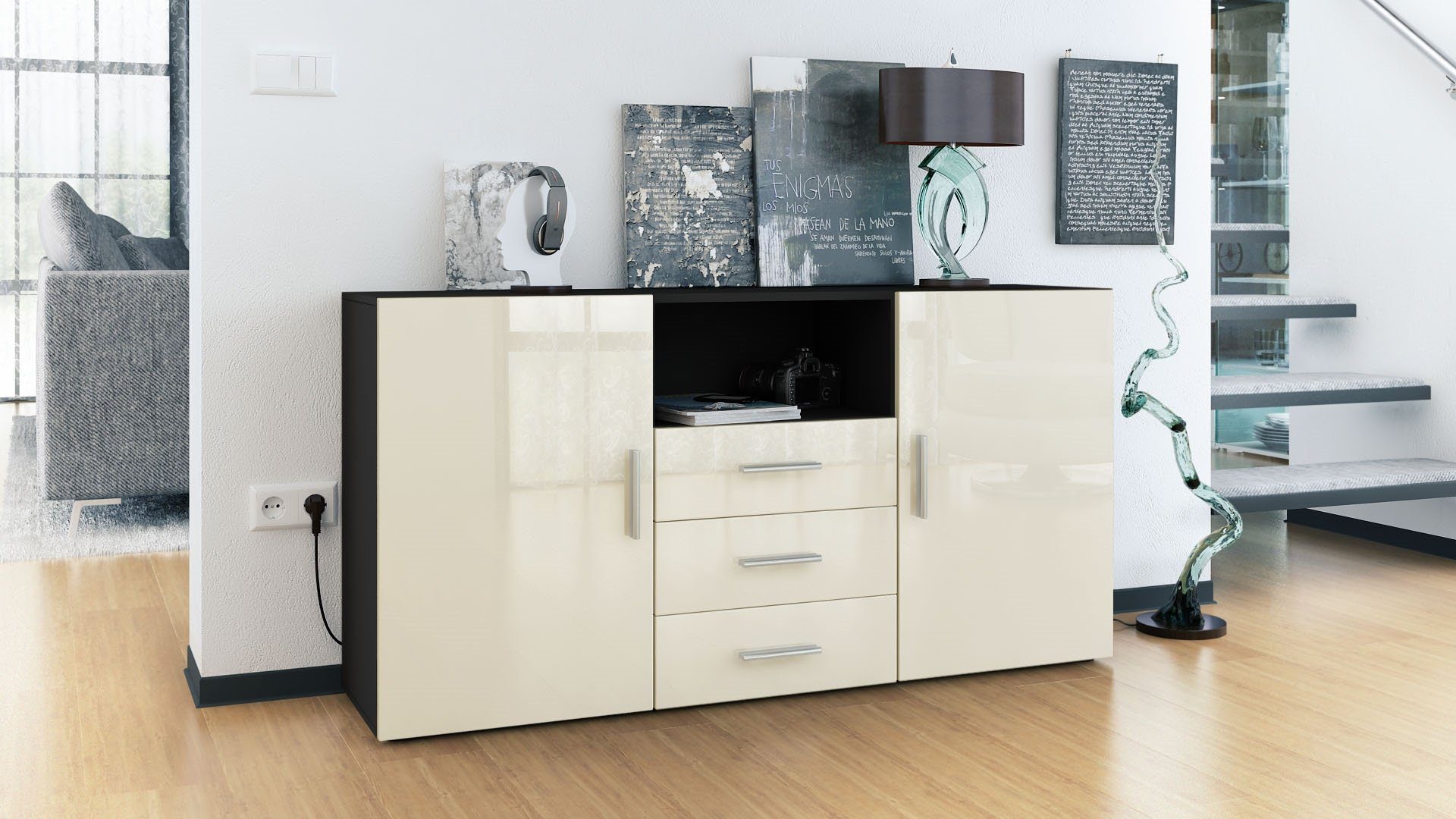 Vladon Sideboard Skadu (Kommode, mit 2 günstig online kaufen