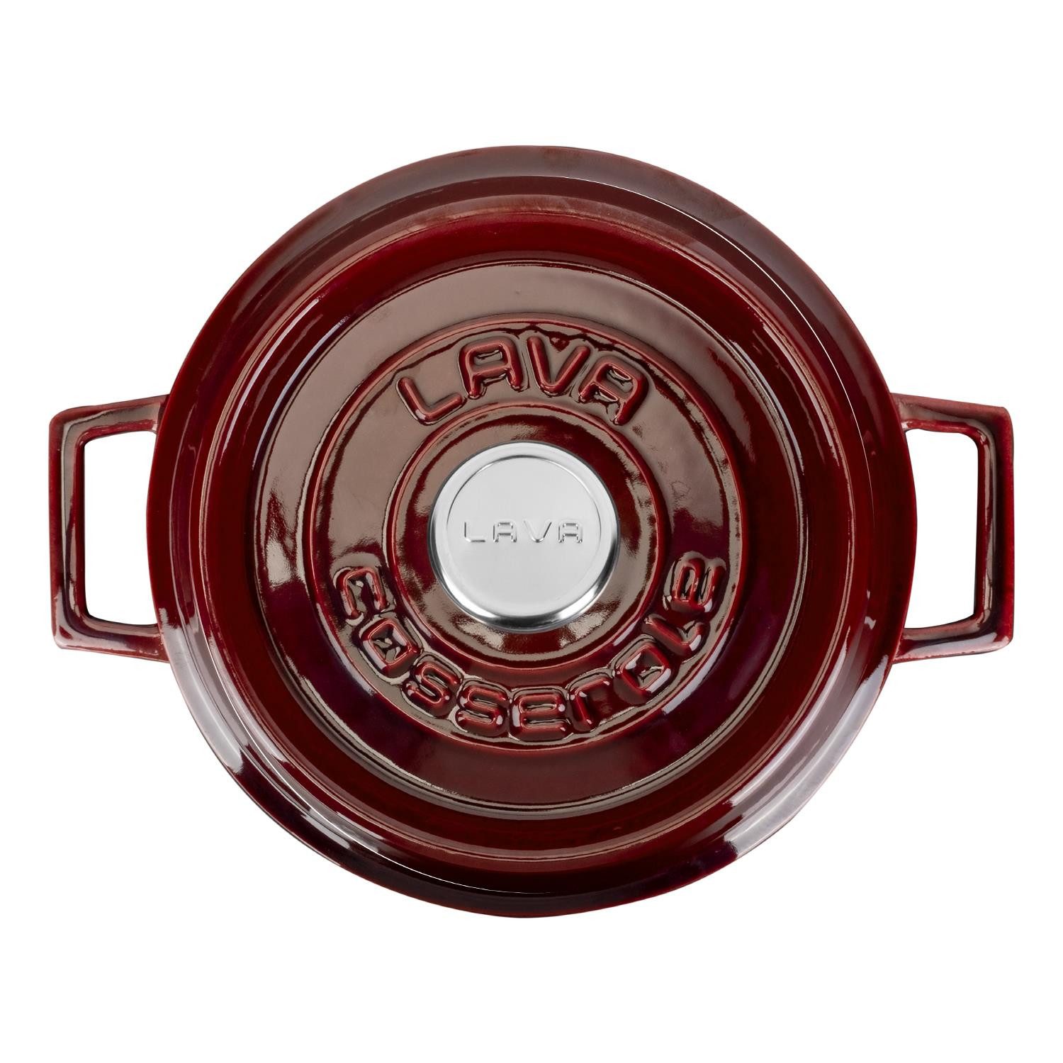 LAVA Bräter LAVA Gusseisentopf mit Deckel, emailliert, Ø 24 cm, 4,49 Liter, Gusseisen (2-tlg), emailliertes Gusseisen, backofengeeignet
