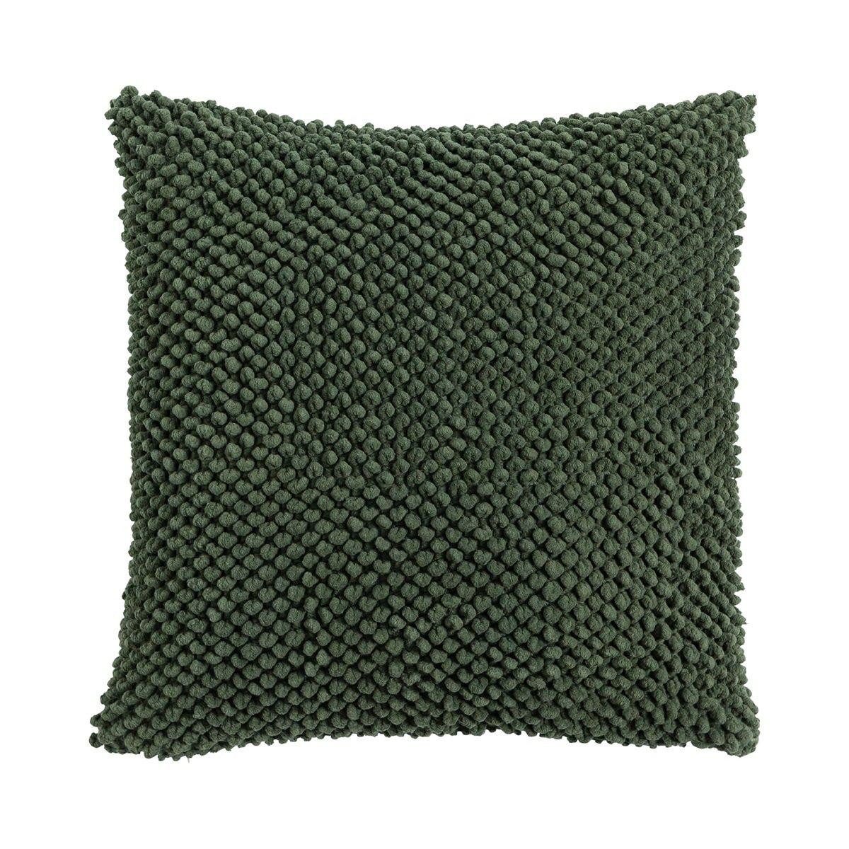 INNA-Glas Dekokissen Deko Kissen Sofa BOLLY, mit Kügelchen, moosgrün, 45x45cm