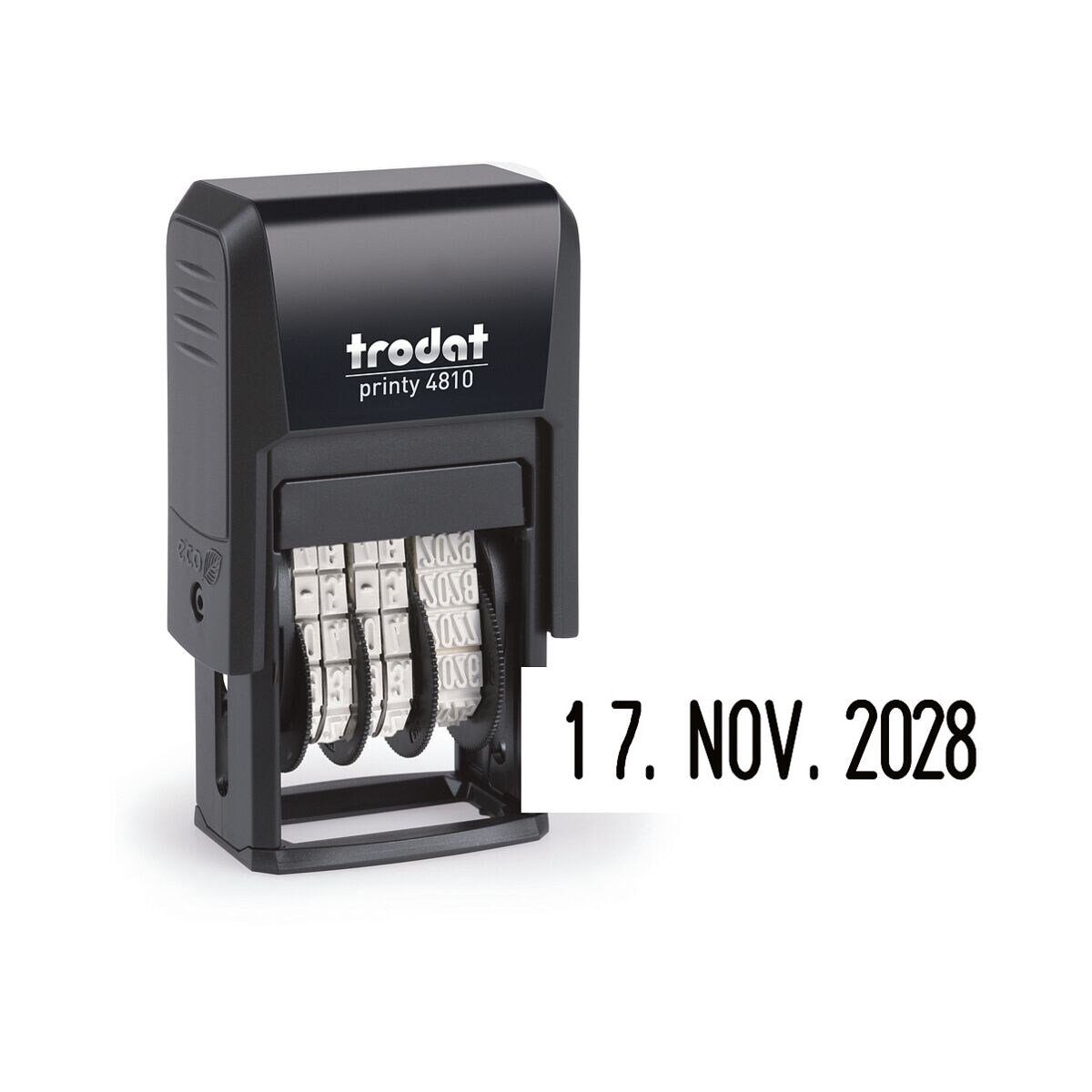 TRODAT Stempel Printy 4810, Datumstempel mit Datumseinstellungen, selbstfärbend