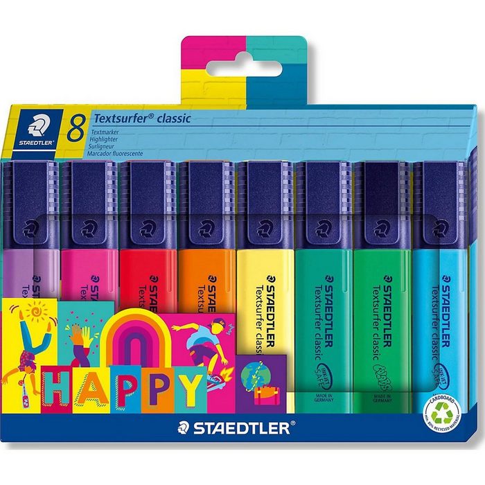 STAEDTLER Marker Textmarker HAPPY 8 Farben