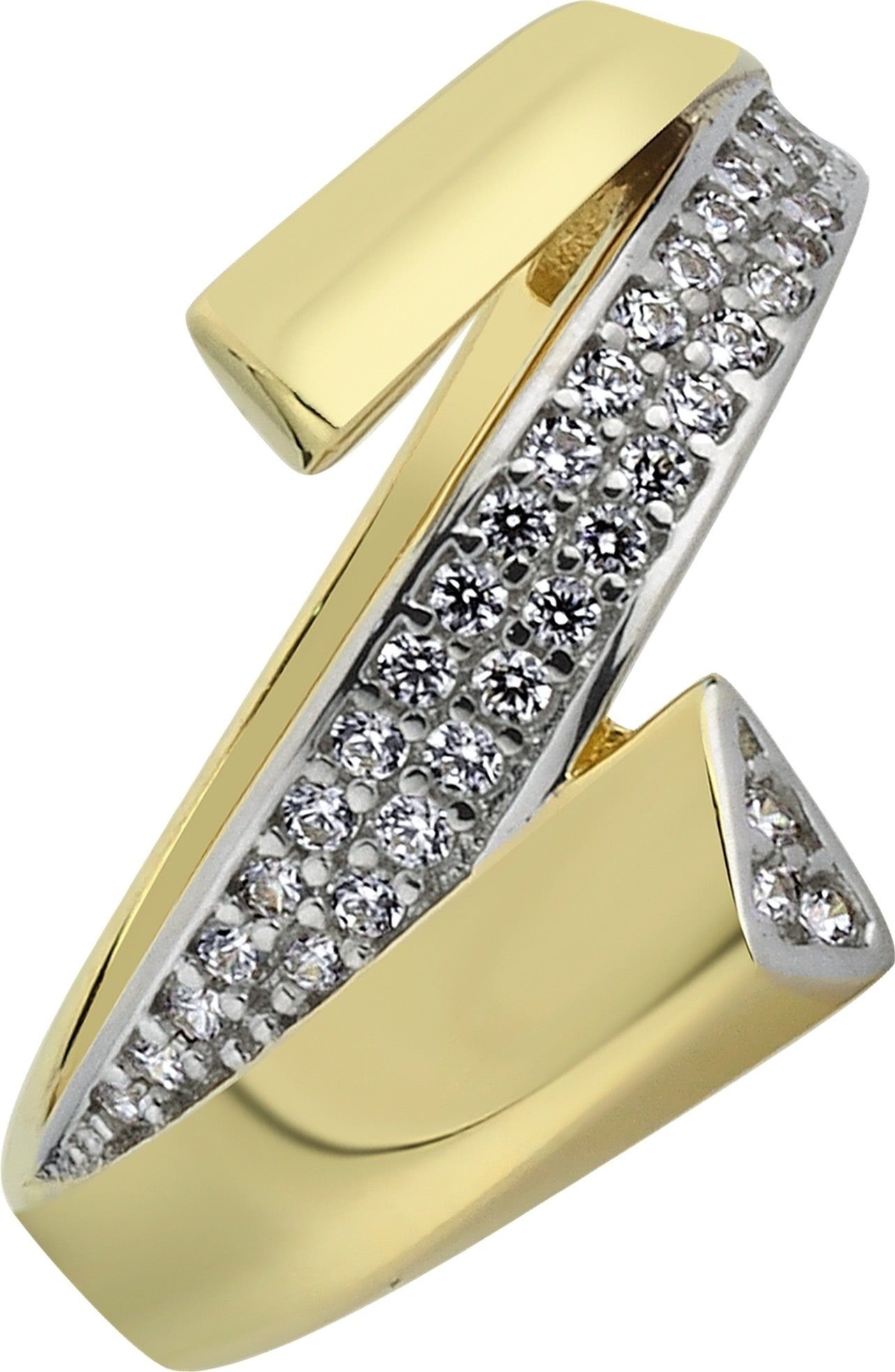 Balia Goldring Balia Damen Ring Gelbgold 8Karat Gr.58 (Fingerring), Damen Ring Glamour aus 333er Goldgold - 8 Karat, Farbe: weiß, gold