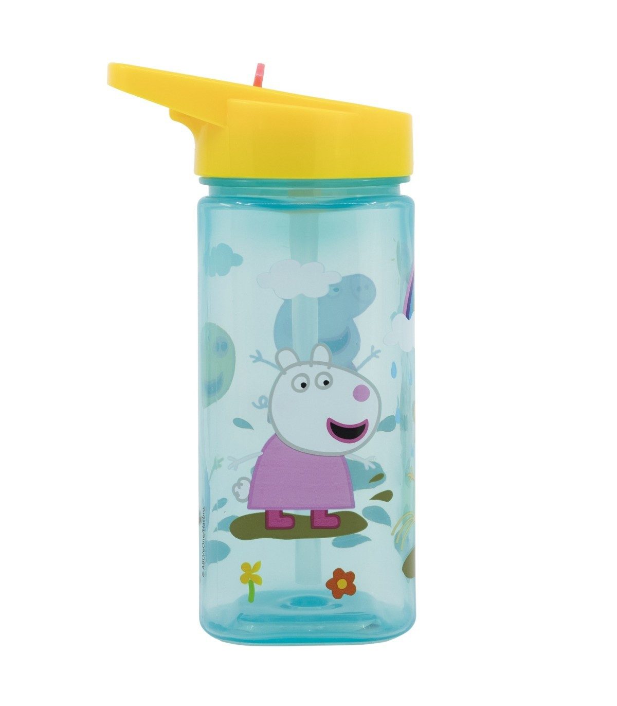 Peppa Pig Trinkflasche Wasserflasche 510 ml eckige Trinkflasche für Schule Freizeit