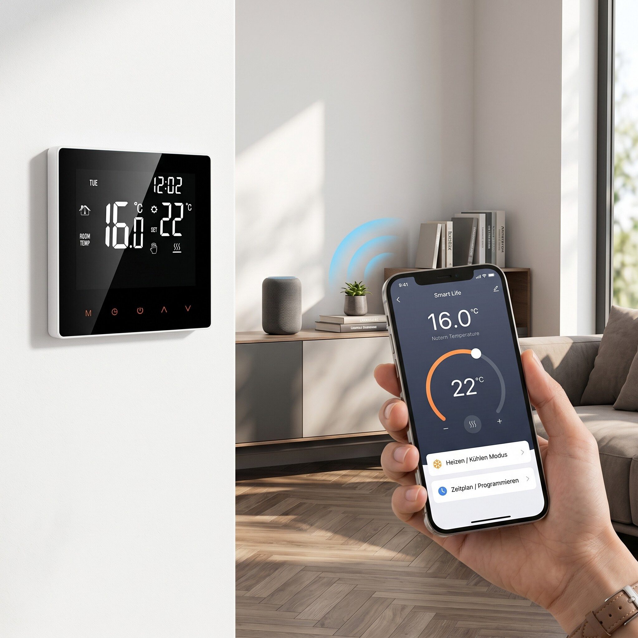 GARRYFIZH Raumthermostat Raumthermostat Raumtemperaturregler Raumthermostat Digital, Programmierbar Funktionen LCD-Display