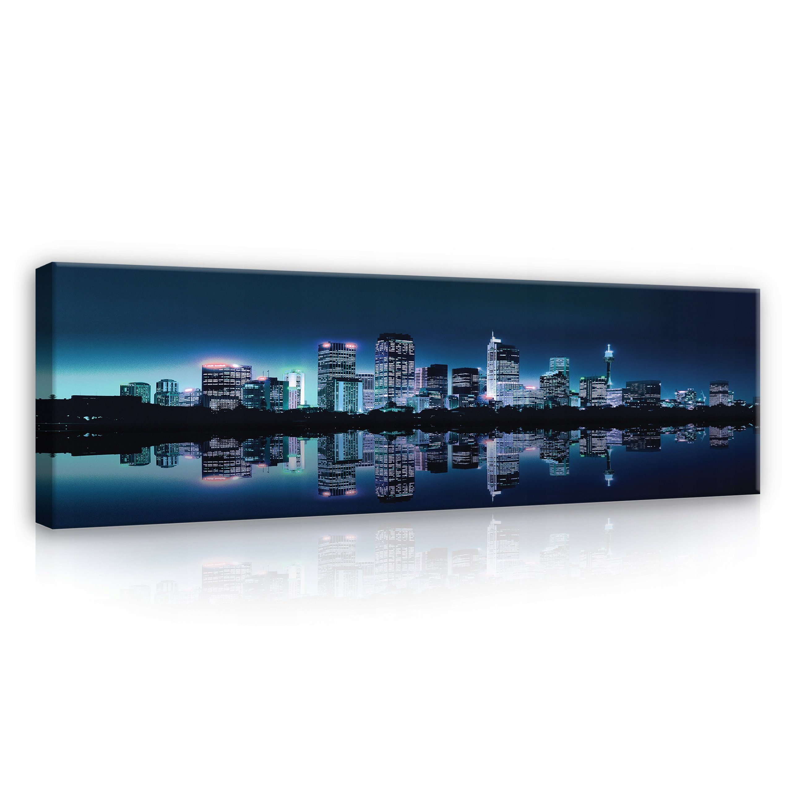 Leinwandbild Stadt bei Nacht New York Wandbild 145x45 cm Groß XXL Wand Deko