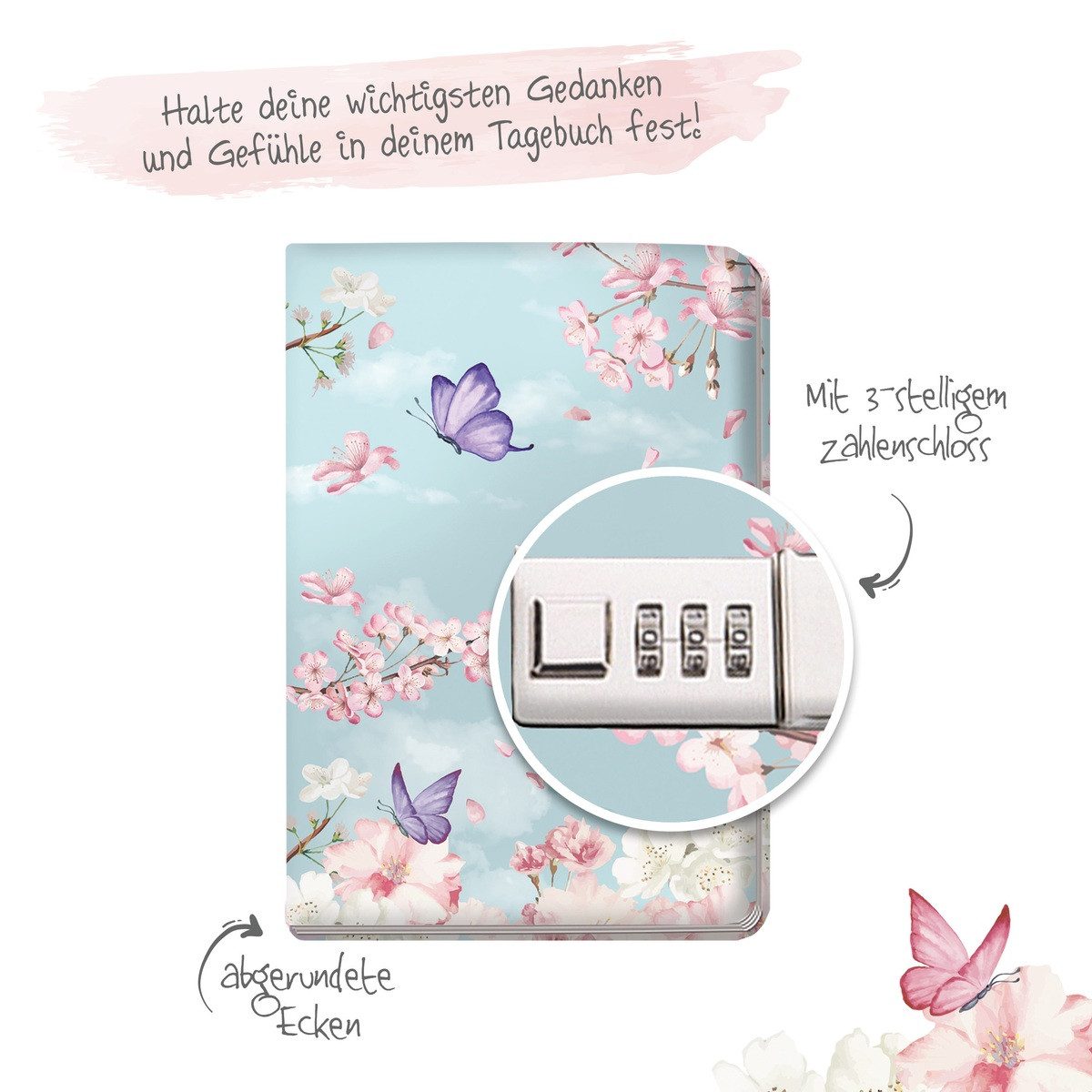 Trötsch Verlag Tagebuch TRÖTSCH Tagebuch Spring mit Zahlenschloss