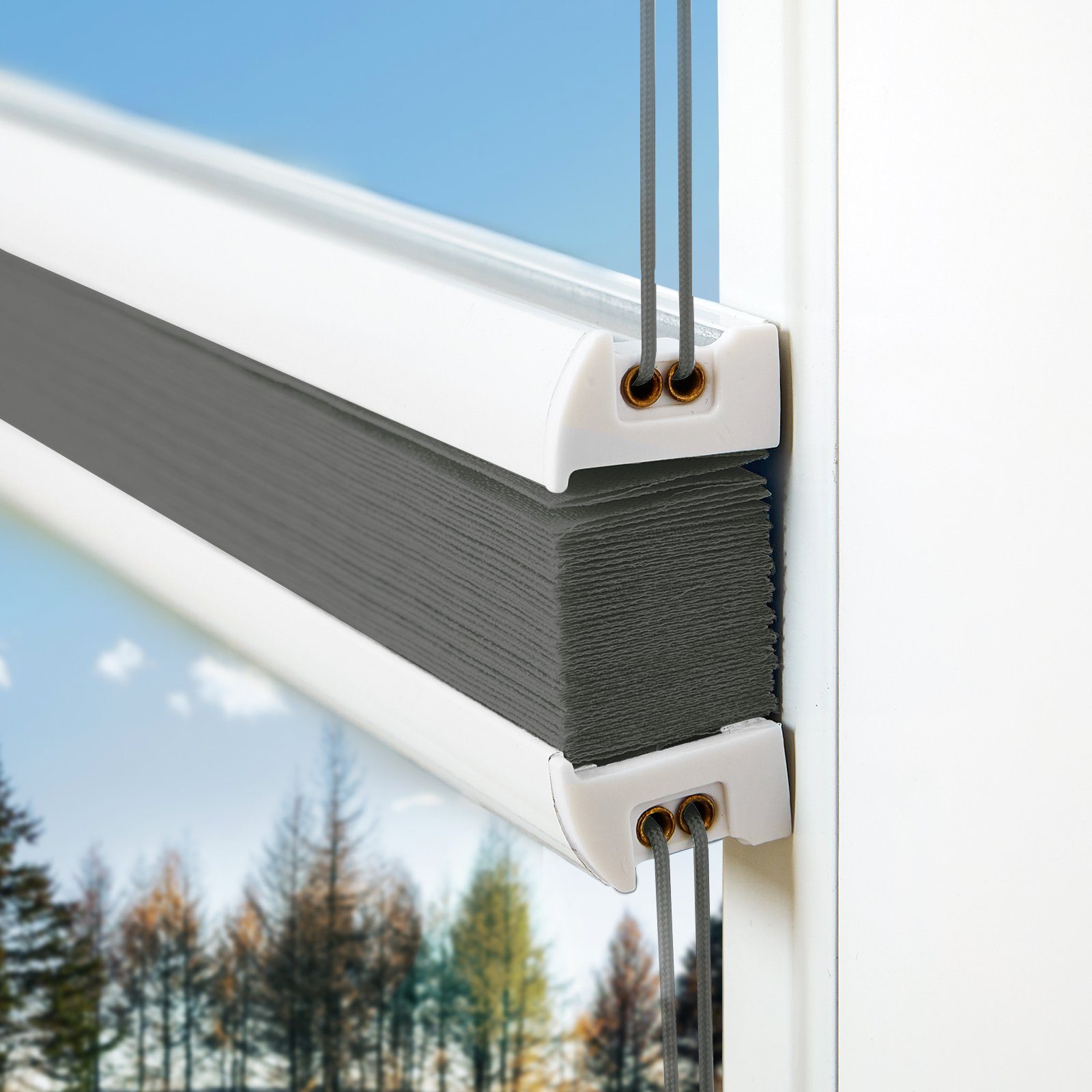 OUBO Plissee Ohne Bohren klemmfix Weiß, Klemmträger, Easyfix Faltrollo mit günstig online kaufen