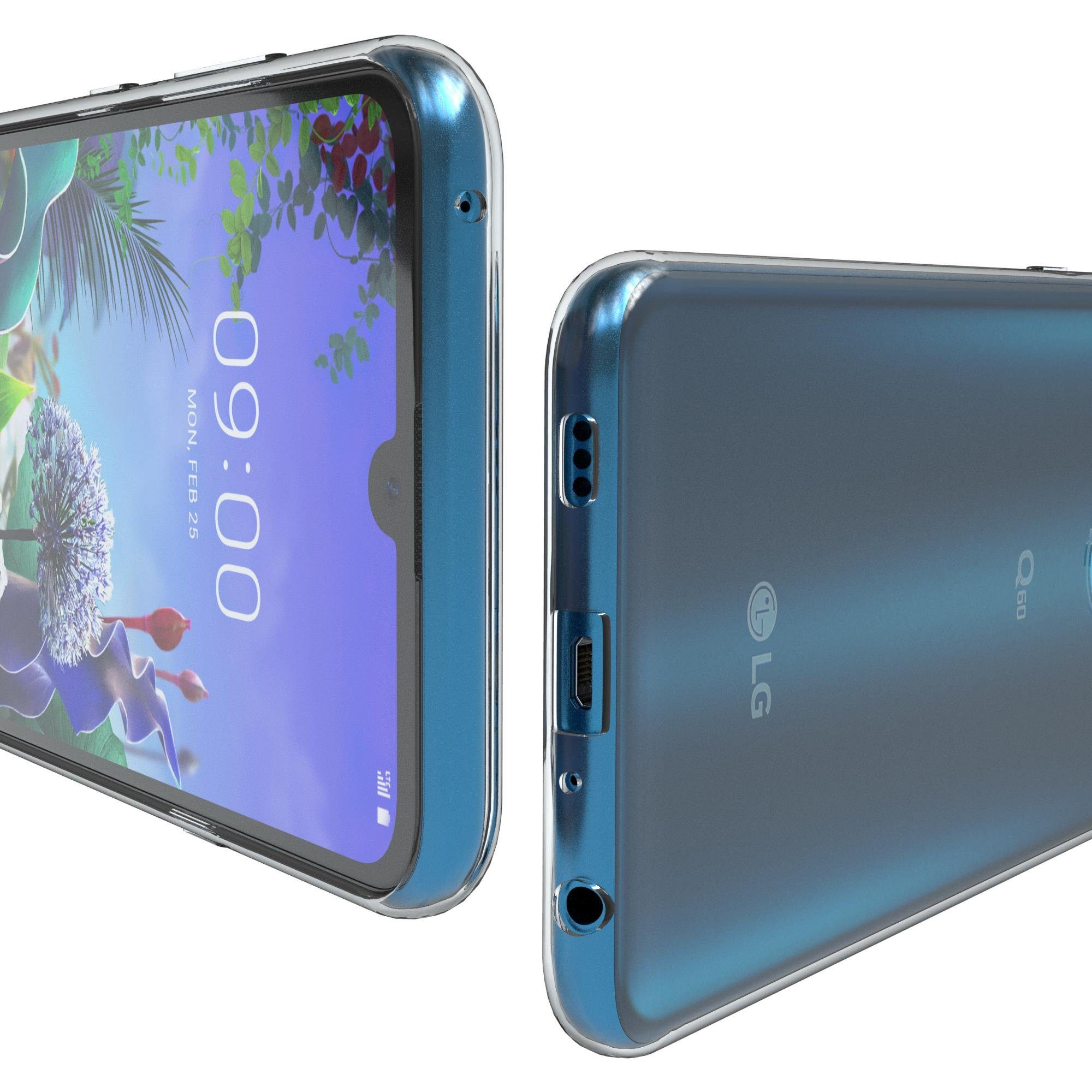 EAZY CASE Handyhülle Slimcover Clear für LG Q60 / LG K50 6,26 Zoll, durchsichtige Hülle Ultra Dünn Silikon Backcover TPU Telefonhülle Klar