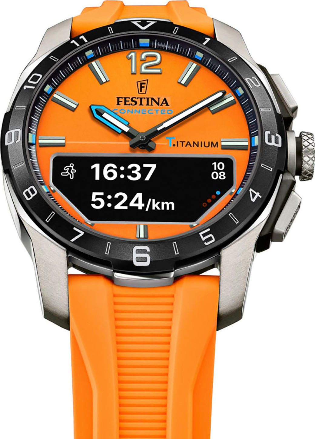 Festina Connected D Smartwatch, Quarzuhr, Armbanduhr, Herrenuhr, Schrittzähler, Weltzeit, Stoppfunkt.