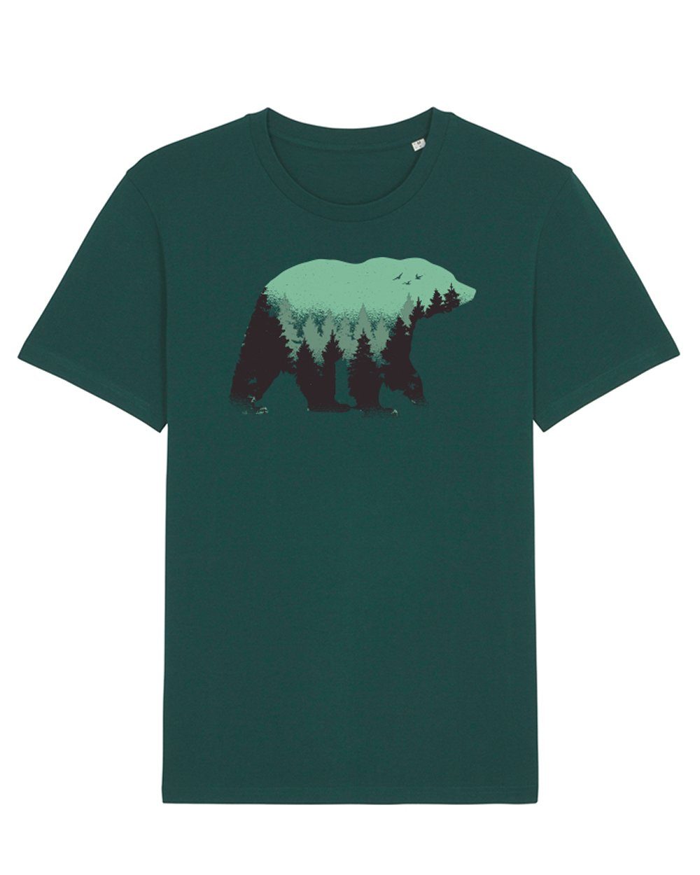 wat? Apparel Print-Shirt Waldbär (1-tlg) glazed grün