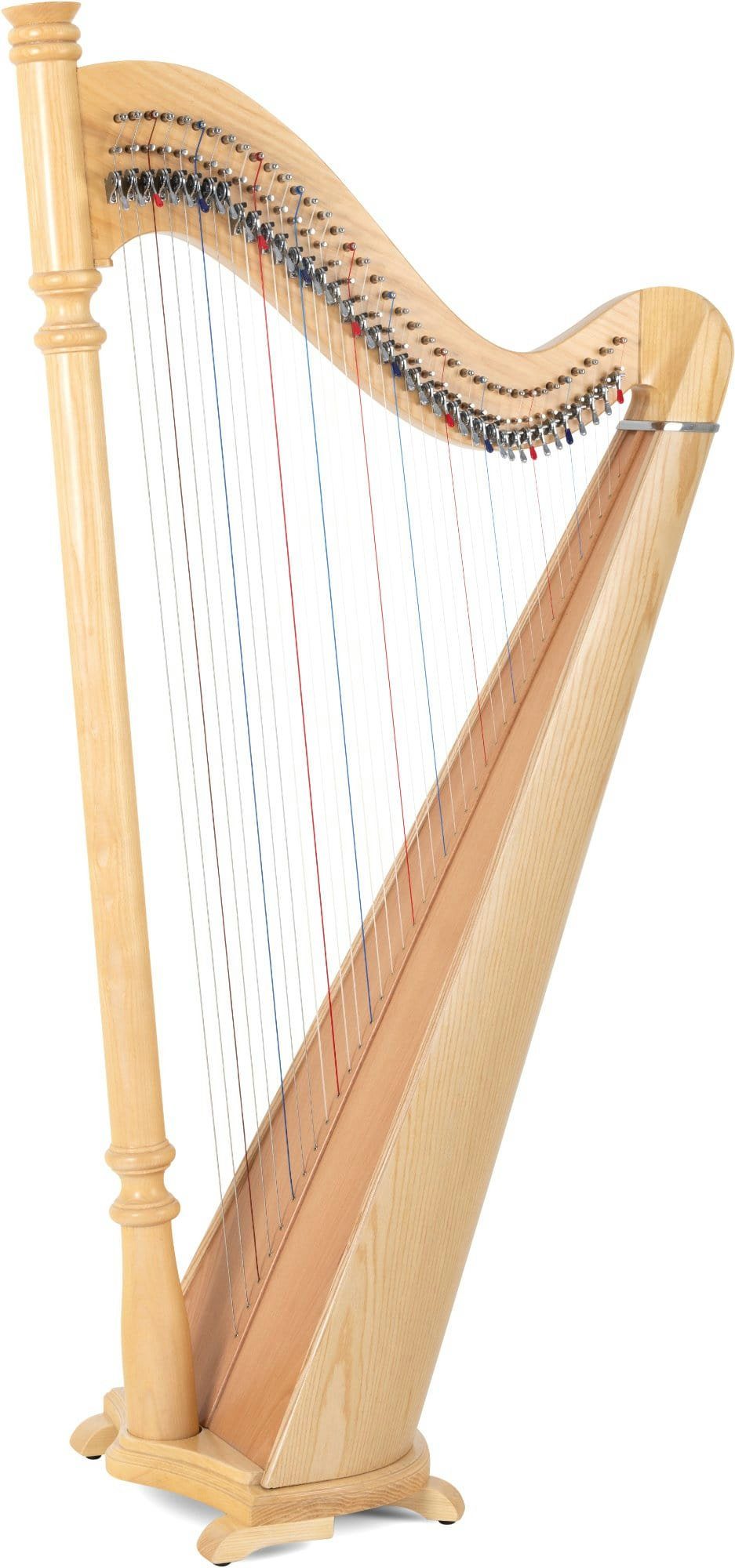 Classic Cantabile Konzertgitarre P-38 Hakenharfe 38 Saiten, Inkl. Tasche, 2 Stimmschlüssel & Ersatzsaiten, Hakenharfe aus 3 Hölzern - Es-Dur gestimmt - Mit Halbtonmechanik