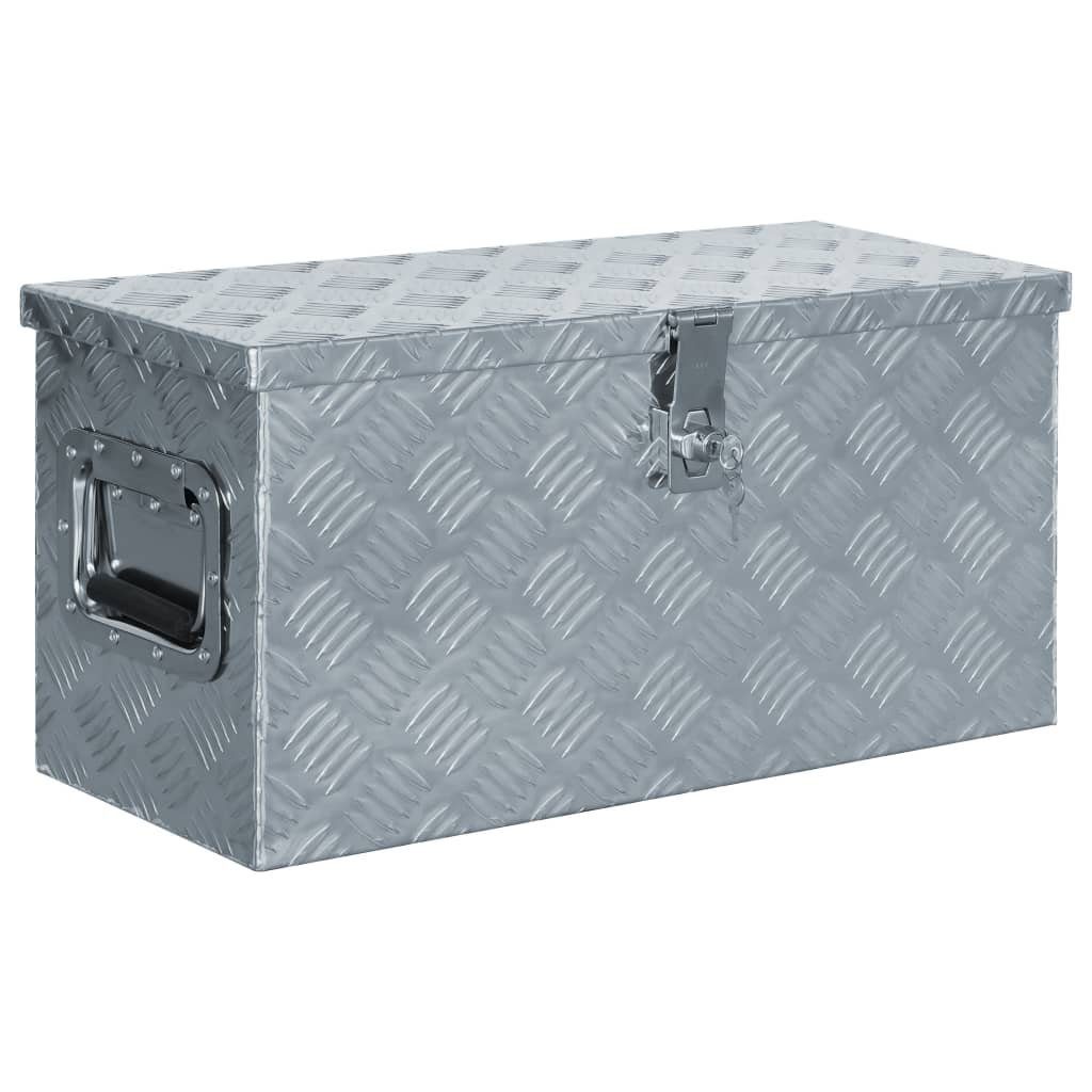 vidaXL Werkzeugbox Aluminiumkiste 61,5 x 26,5 x 30 cm Silbern (1 St)
