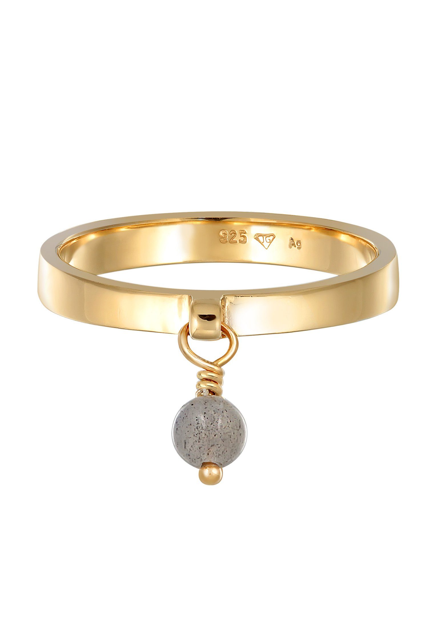 Elli Premium Fingerring Bandring Stapelring Labradorit Perle 925 Silber ver günstig online kaufen