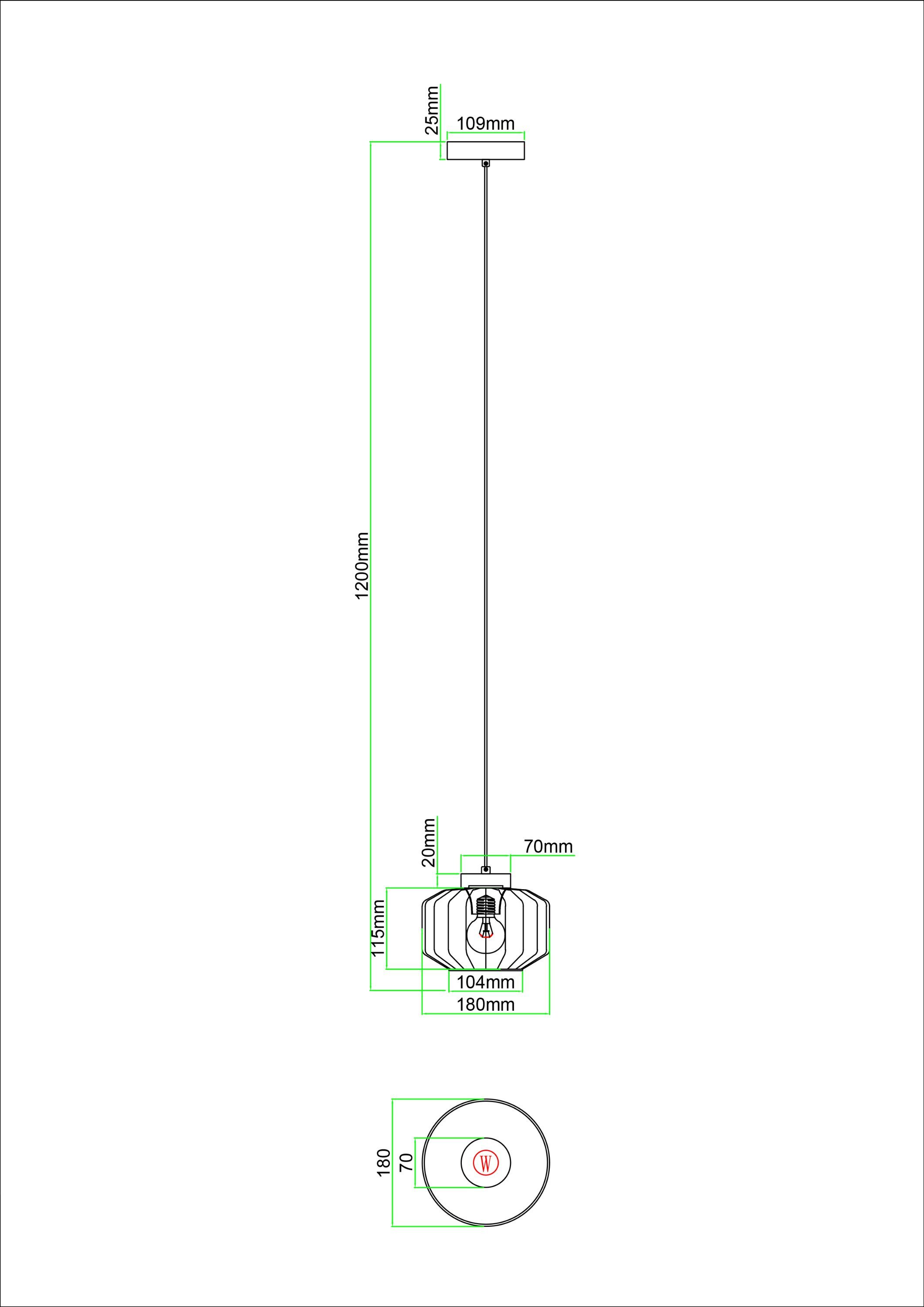 Hängeleuchte cm) LEUCHTEN Lighting Hängeleuchte 18x120 DH CHRISTIANA GLOBO (DH cm GLOBO Hängeleuchte, 18x120