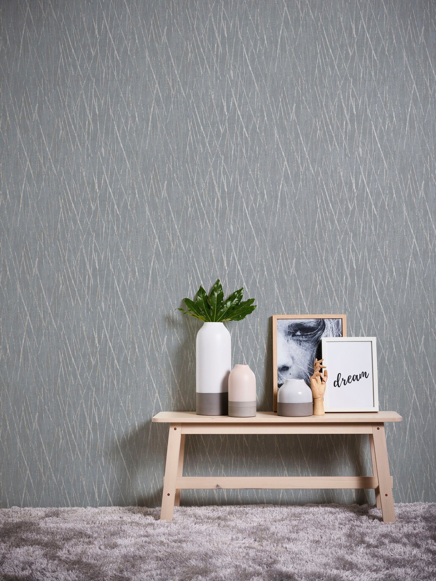 Bricoflor Graue Tapete In Gras Optik Hygge Vliestapete In Hellgrau Modern I günstig online kaufen