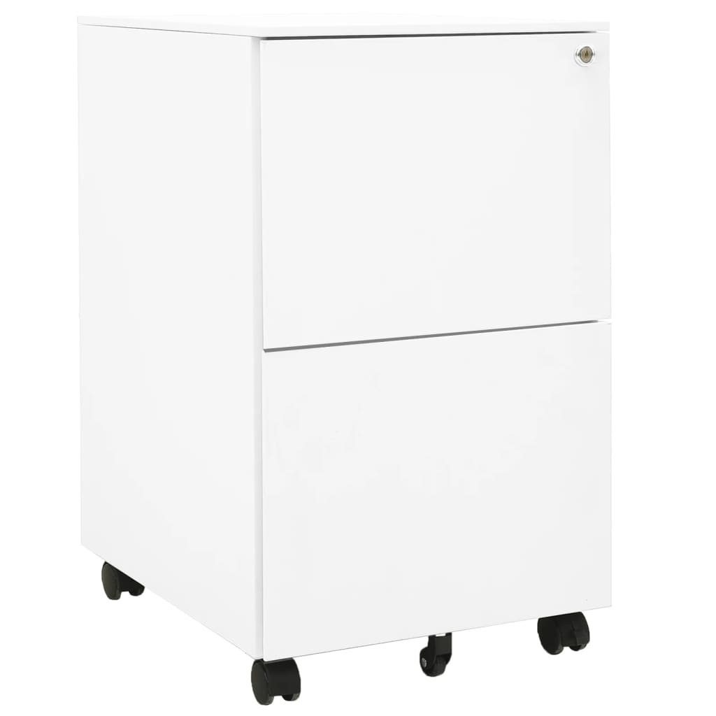 Aktenschrank Mit Rollen Weiß 39x45x67 Cm Stahl günstig online kaufen