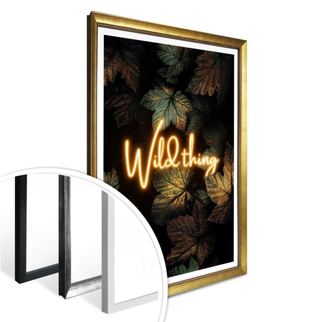 K&L Wall Art Wild modern Wandbild Vintage Dschungel Fredriksson Thing, Wohnzimmer Poster Poster Neon