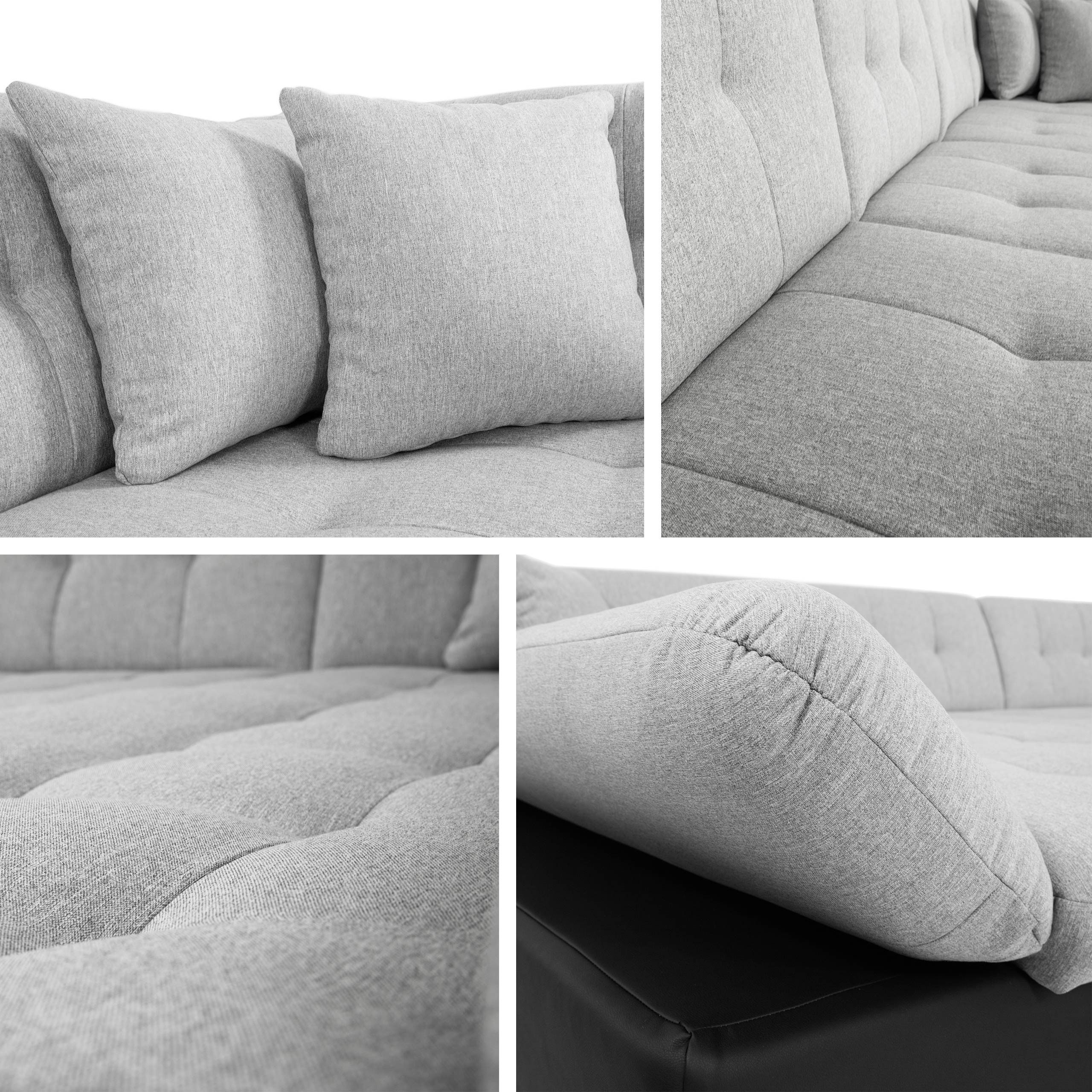 MIRJAN24 Wohnlandschaft Bergen Premium, mit Schlaffunktion und Bettkasten, U-Form mit Regulierbare Armlehnen