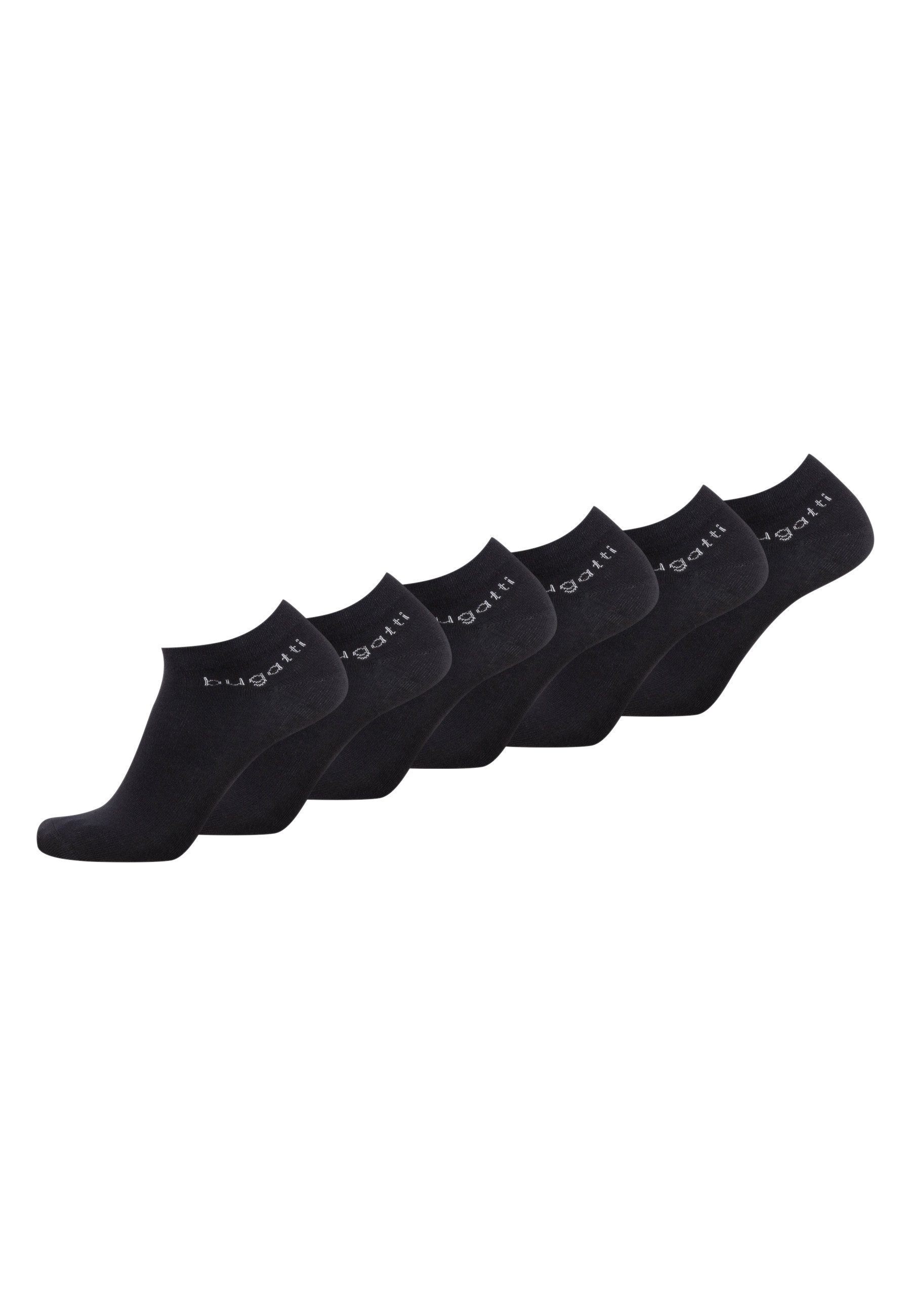 Socken bugatti sneaker 6er uni basic black 39-42