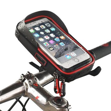 TiyoBike Fahrradtasche Fahrrad Halterung Smartphone Handy Halter UniversalTasche E Bike rot