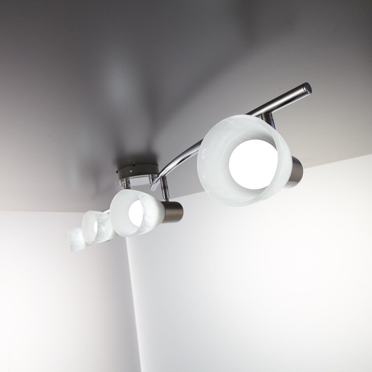 B.K.Licht LED Deckenstrahler, E14 schwenkbar Spot Leuchtmittel LED Leuchte Deckenlampe Warmweiß, Glas Metall Wohnzimmer wechselbar