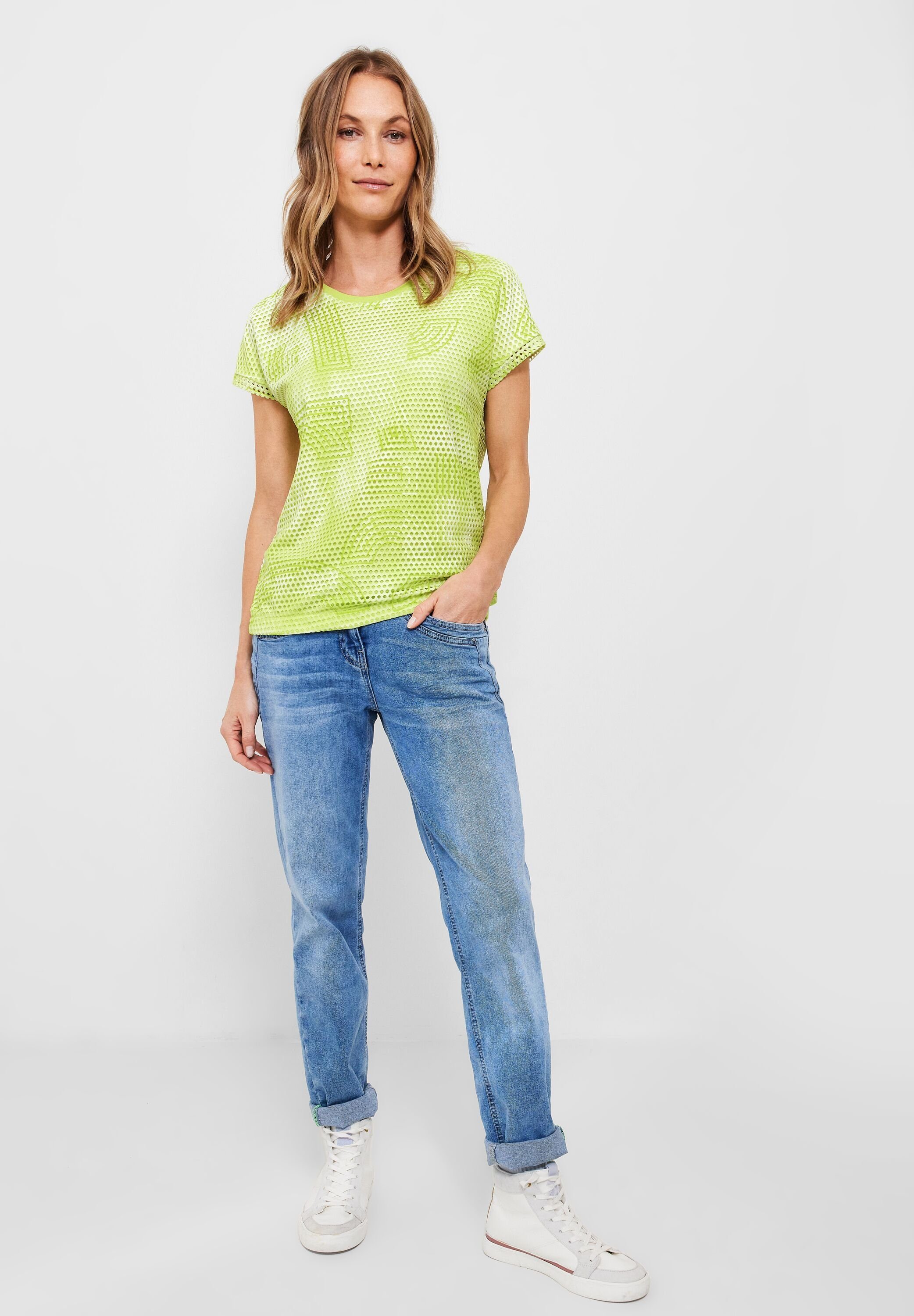 Cecil T-Shirt mit Rundhalsausschnitt limelight yellow