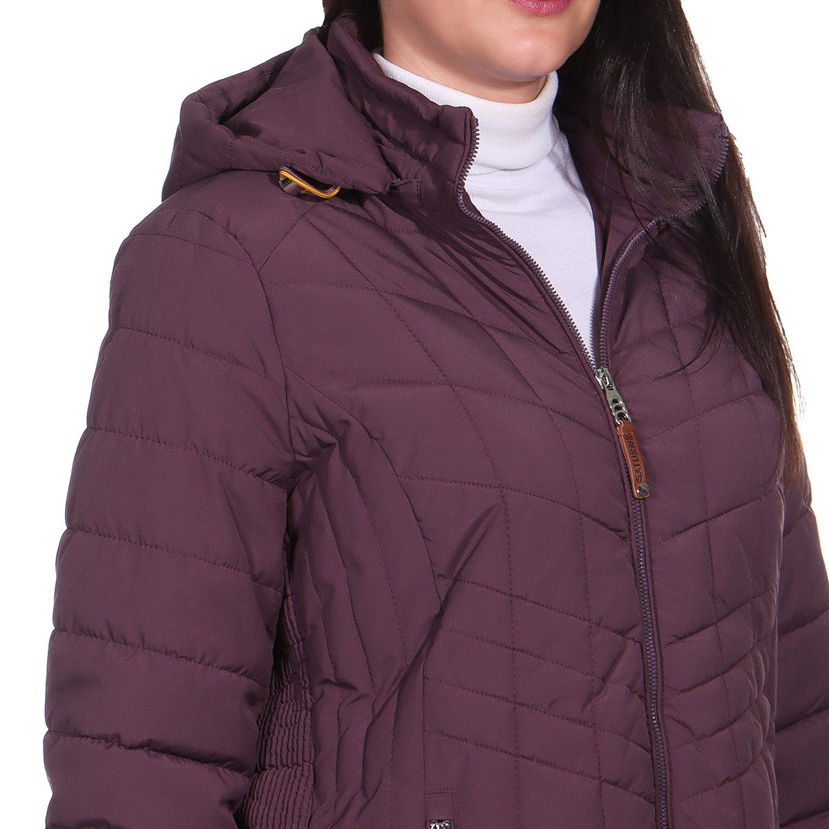 Aurela Damenmode Winterjacke Kuschelige Steppjacke mit Innenfell für Damen auch in großen Größen erhältlich, mit Kapuze